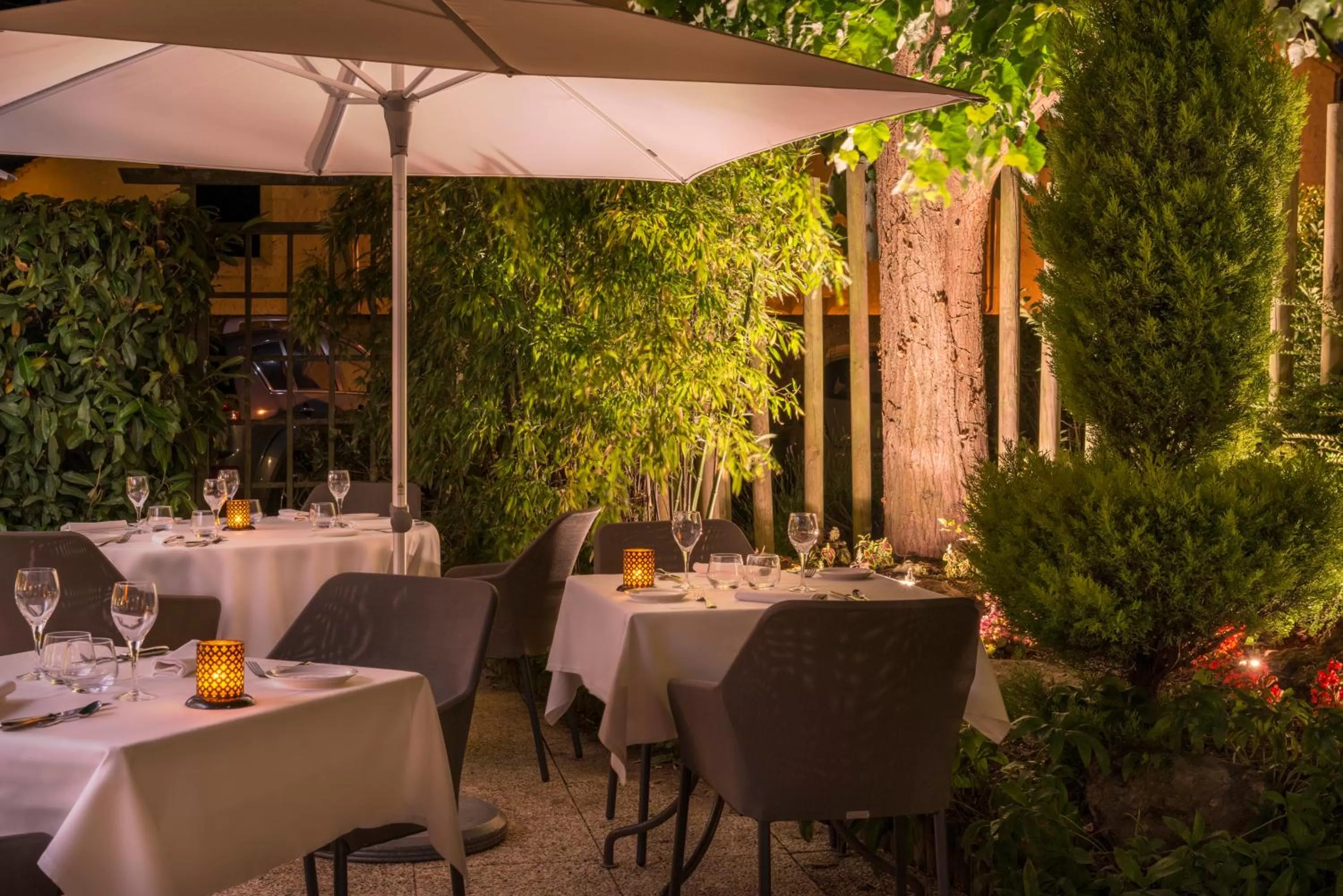 Patio in Hôtel Aux Vieux Remparts