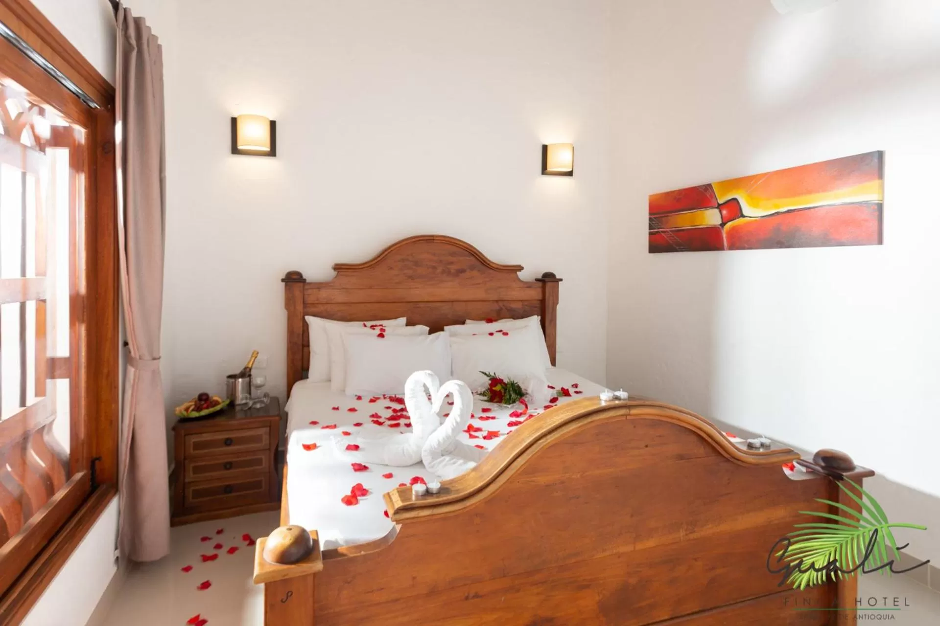 Bed in Finca Hotel Guali Santafe