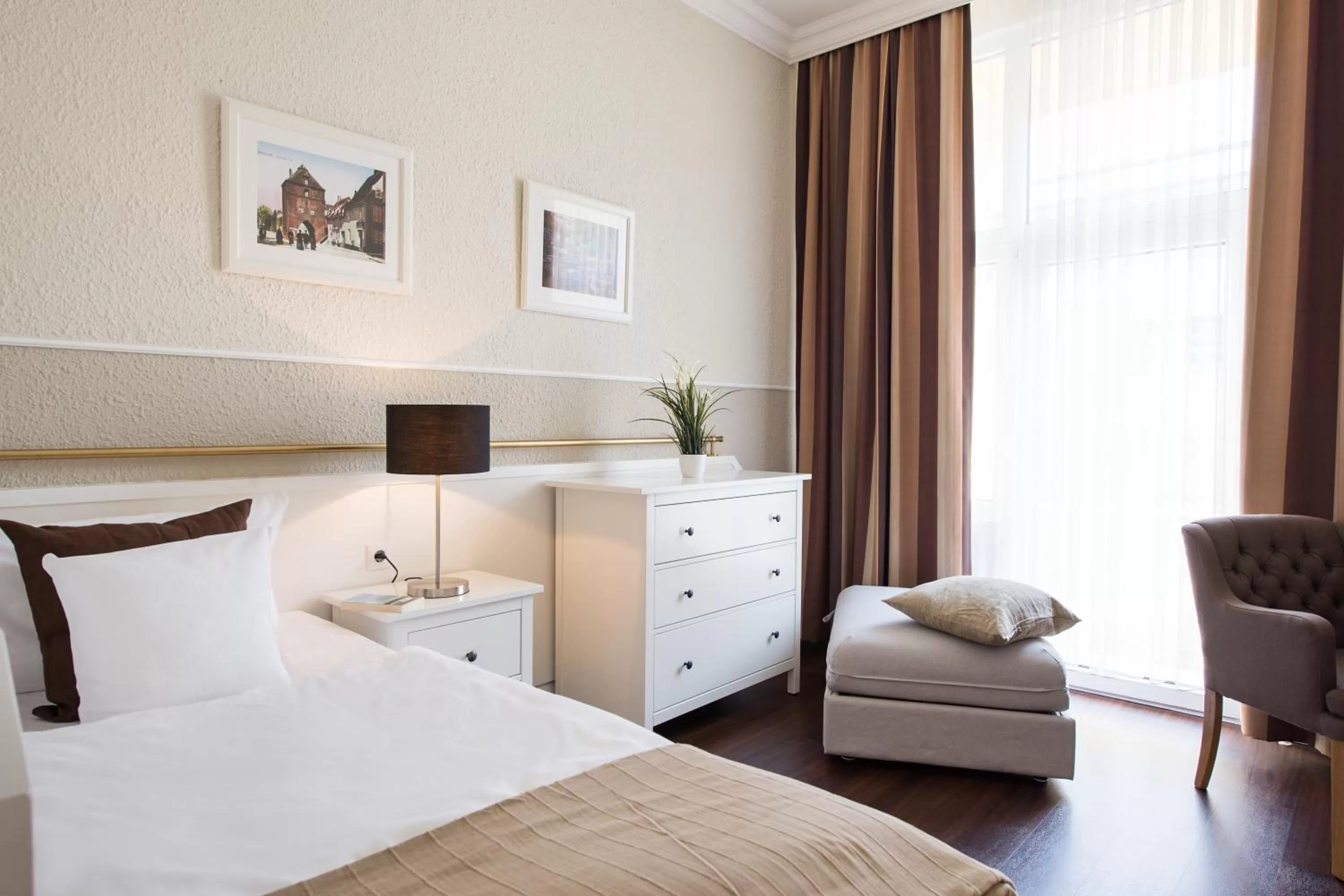 Bed in Hotel Stralsund