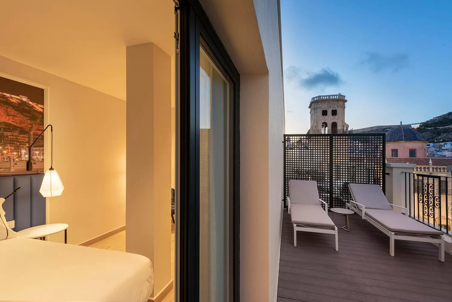 Balcony/Terrace, Bed in Eurostars Mediterranea Plaza