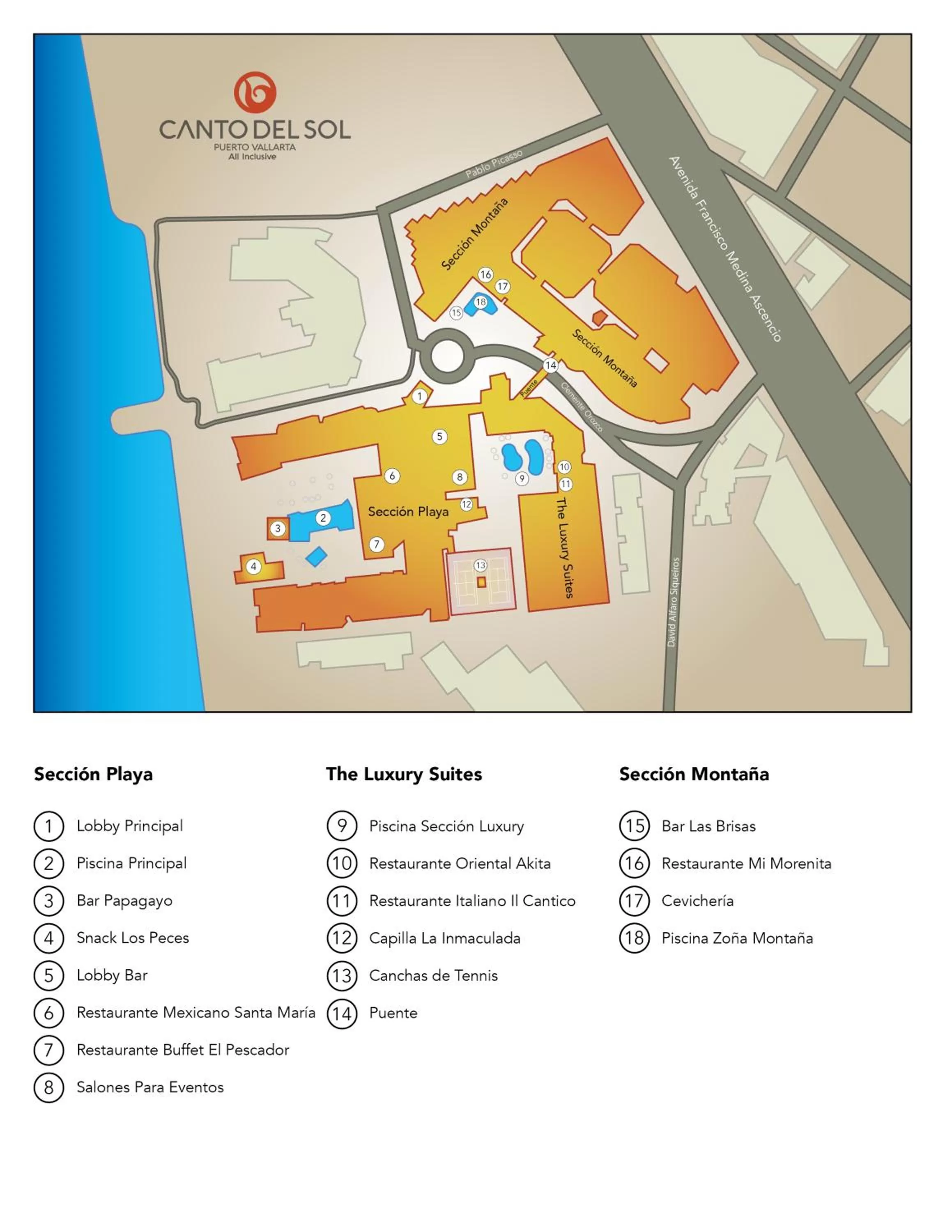 Floor plan in Canto del Sol Puerto Vallarta All Inclusive