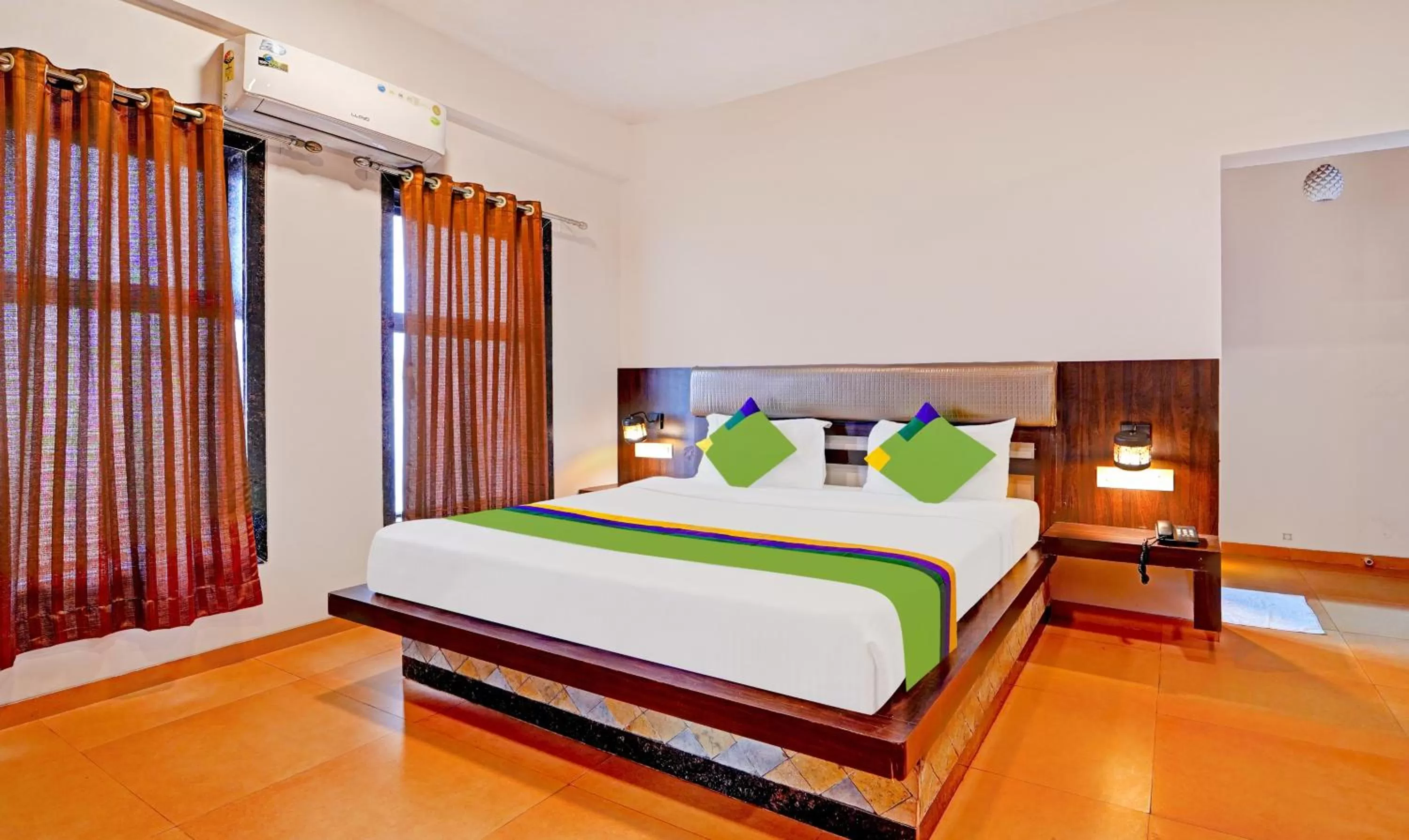Bedroom, Bed in Treebo Vhyomaan Resort With Swimming Pool
