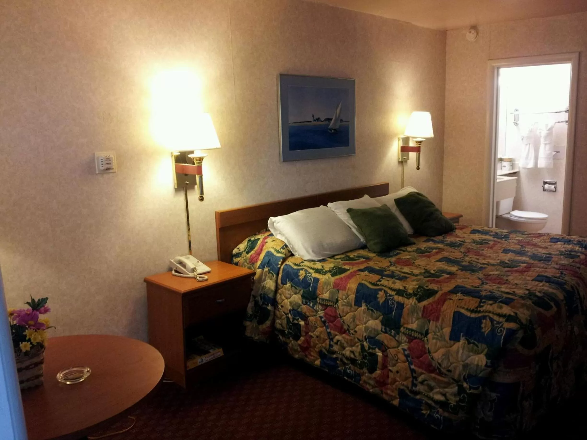 Bathroom, Bed in Town House Motel