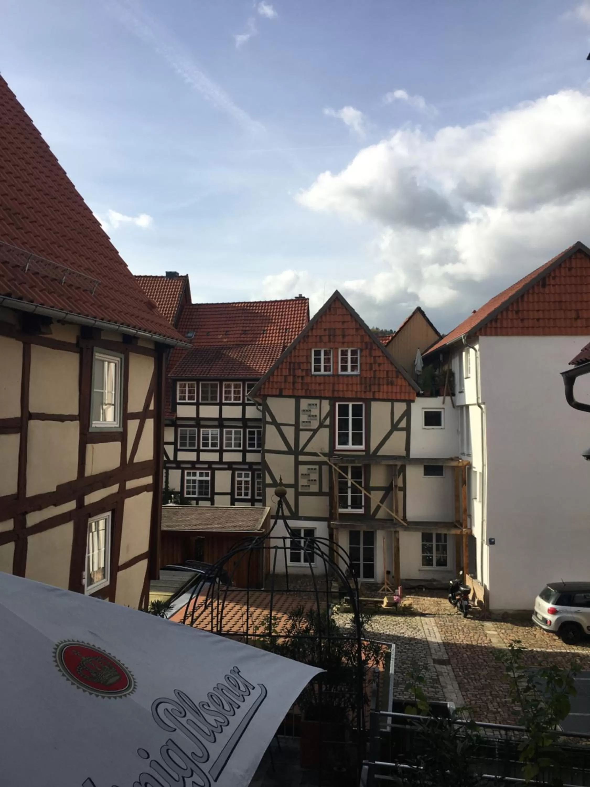 Patio, Property Building in Fachwerk-Hotel Eisenbart