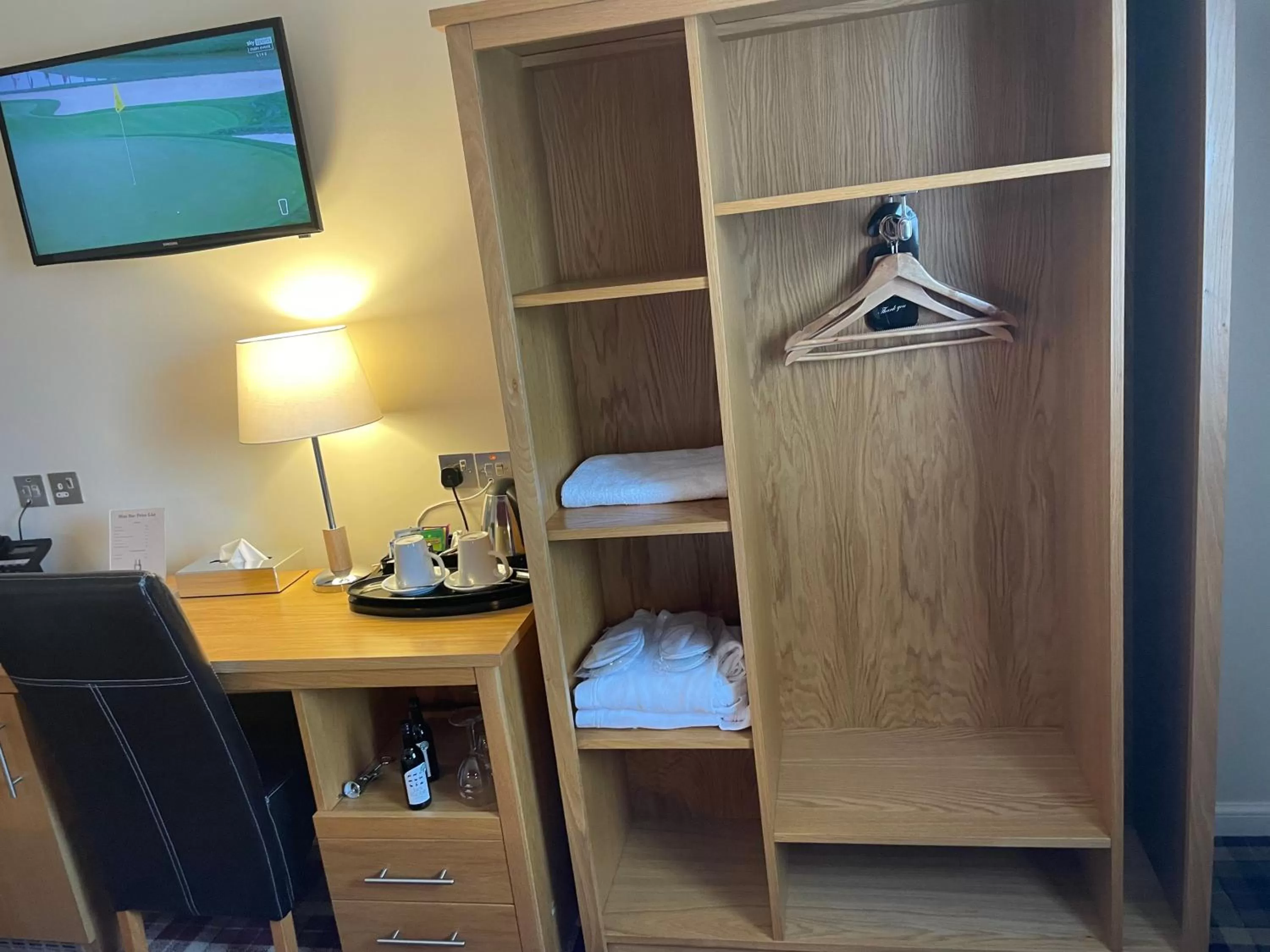 wardrobe, Bed in 19th Hole Hotel, Carnoustie