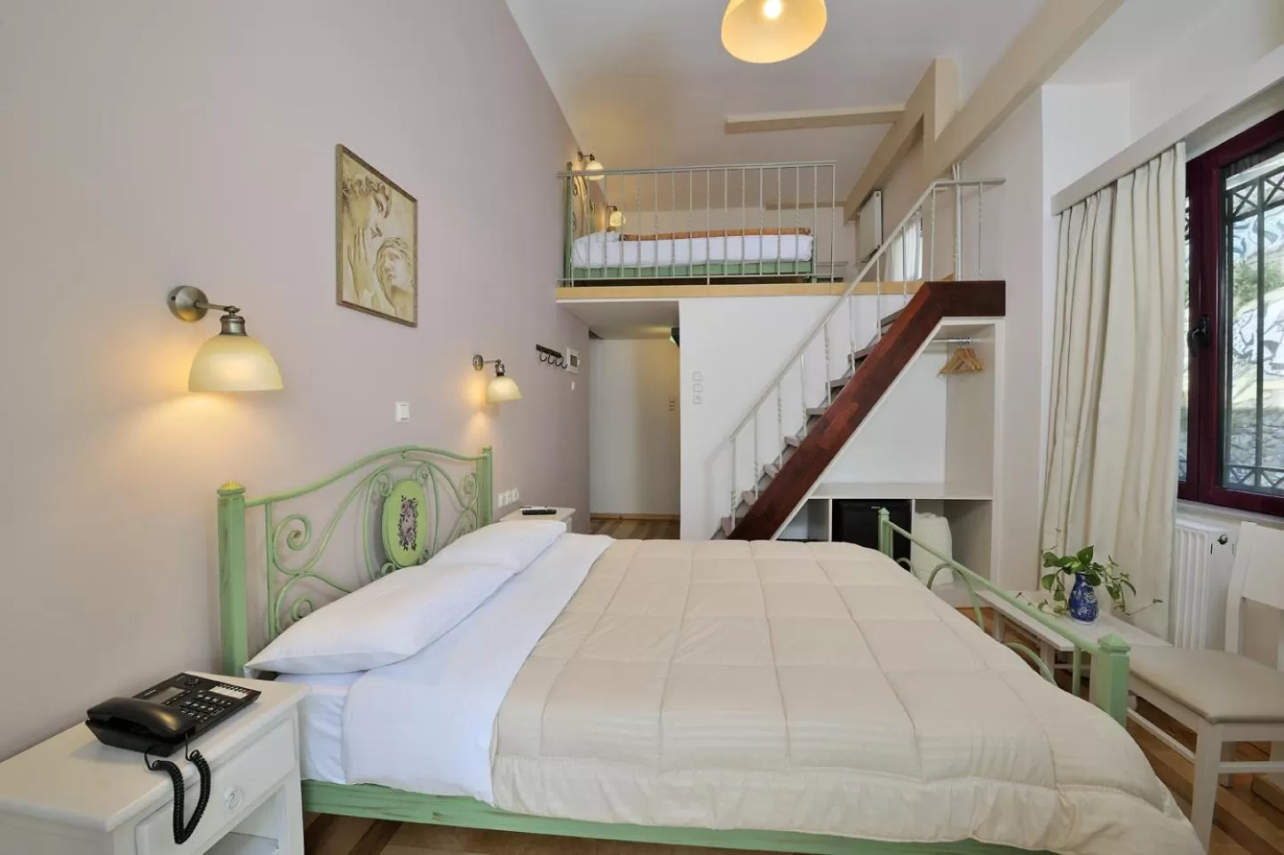 Bed in Dryades & Orion Hotel