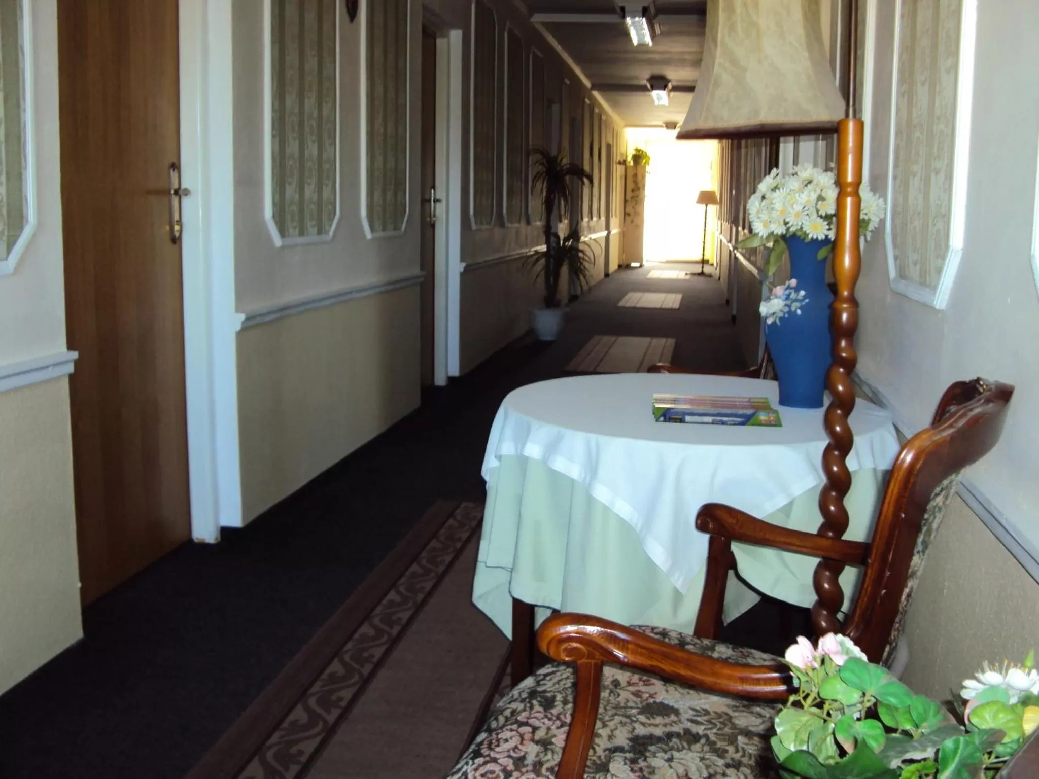 Bed, Dining Area in Pension Velický Zámoček