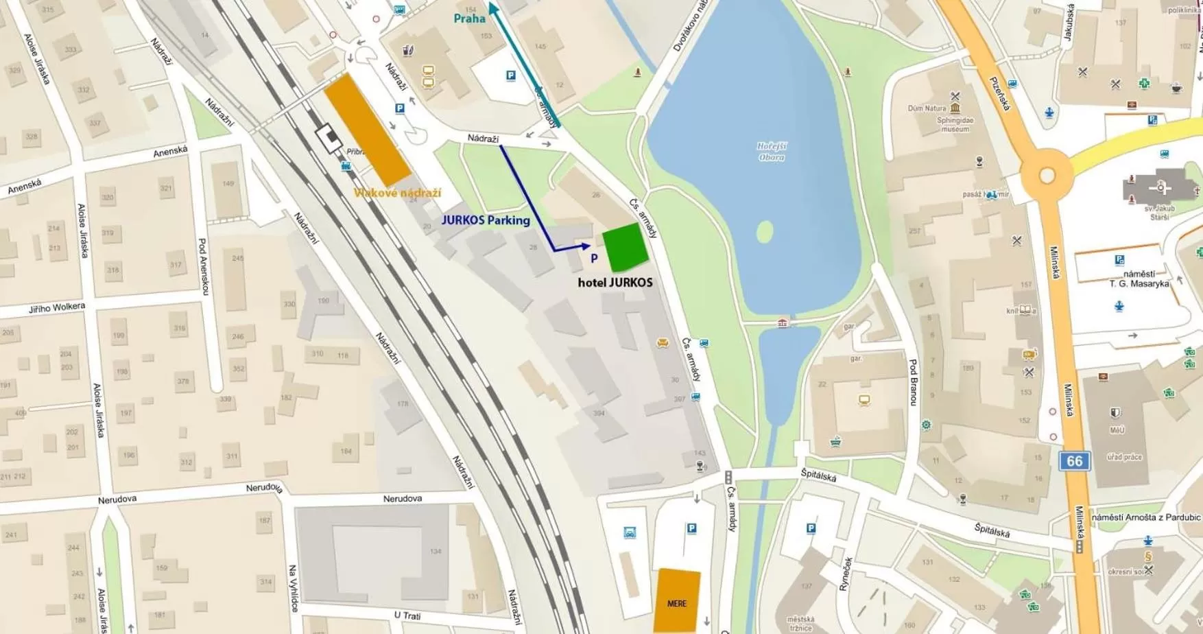 Parking, Bird's-eye View in Hotel JURKOS