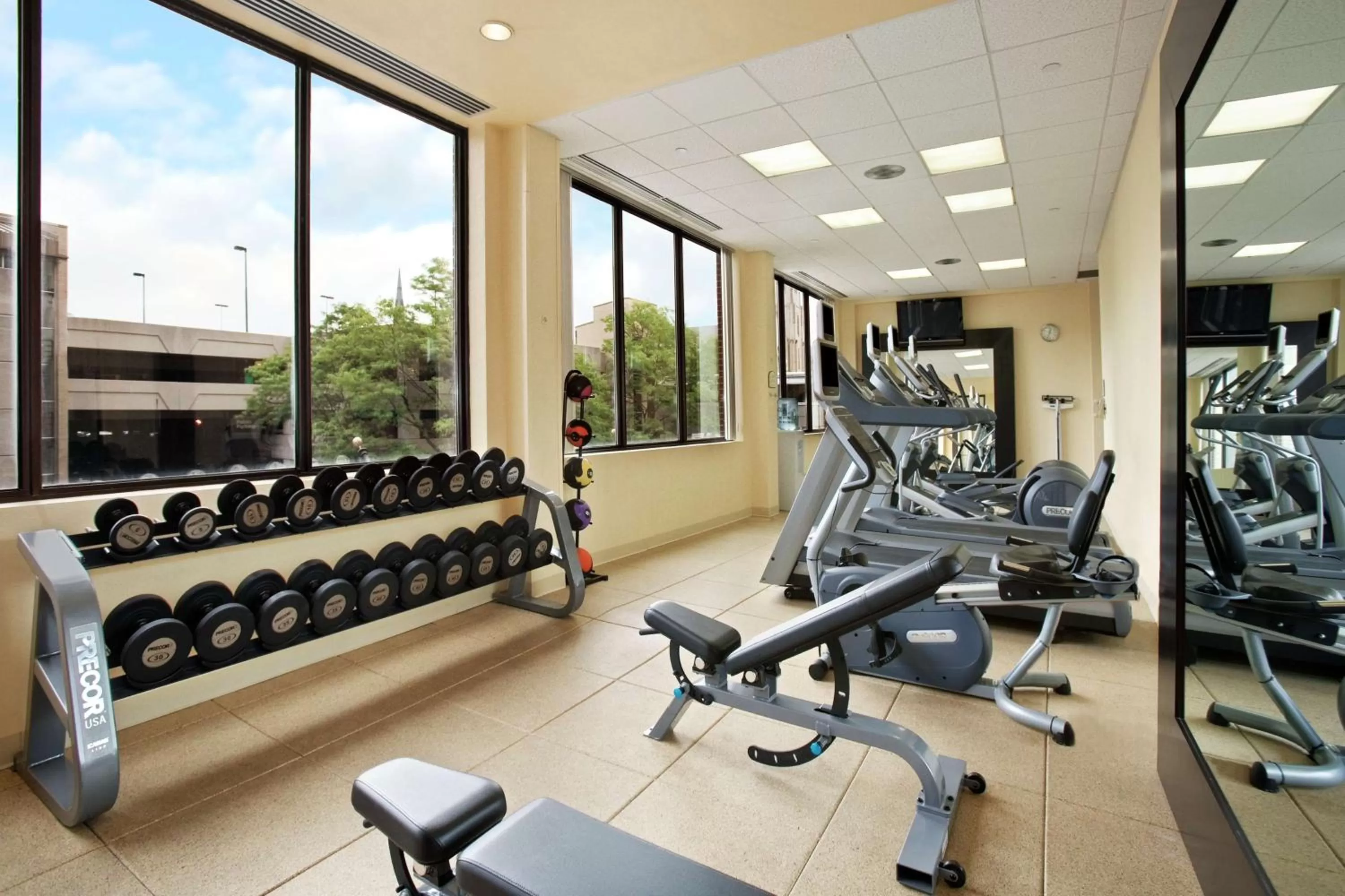 Fitness centre/facilities in Hilton Fort Wayne at the Grand Wayne Convention Center