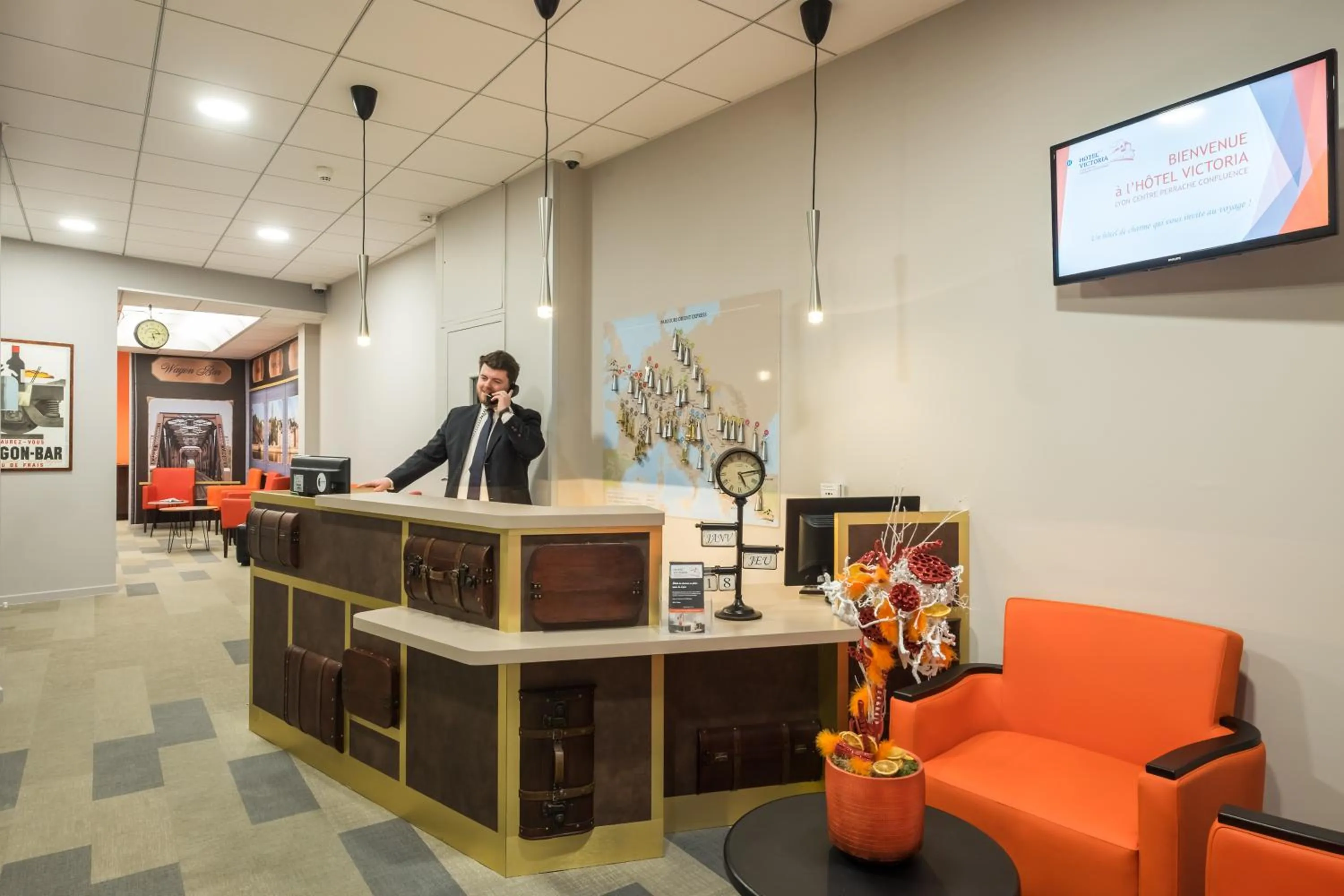 Lobby or reception in Hotel Victoria Lyon Perrache Confluence