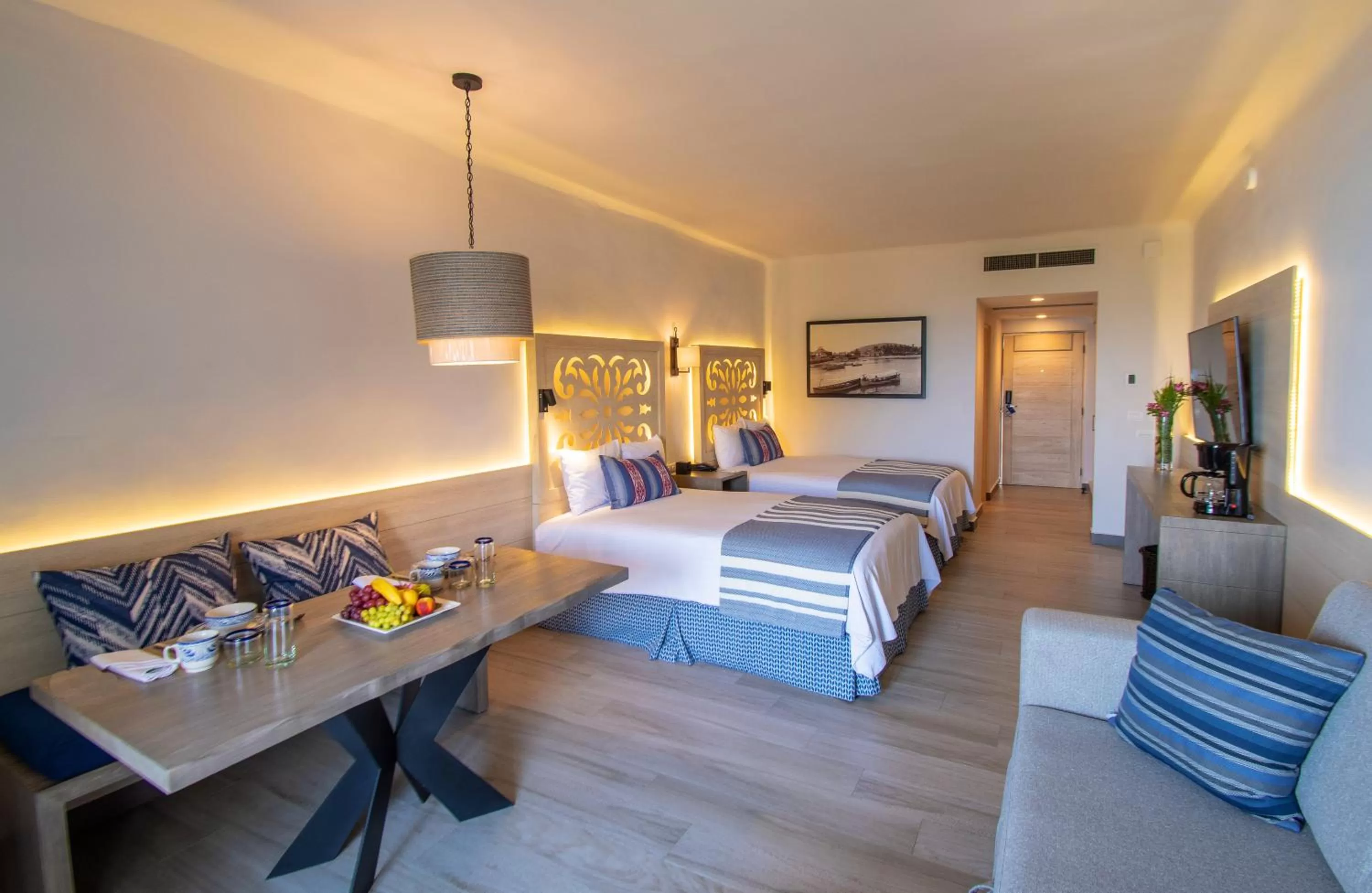 Living room, Bed in Pueblo Bonito Mazatlan Beach Resort - All Inclusive