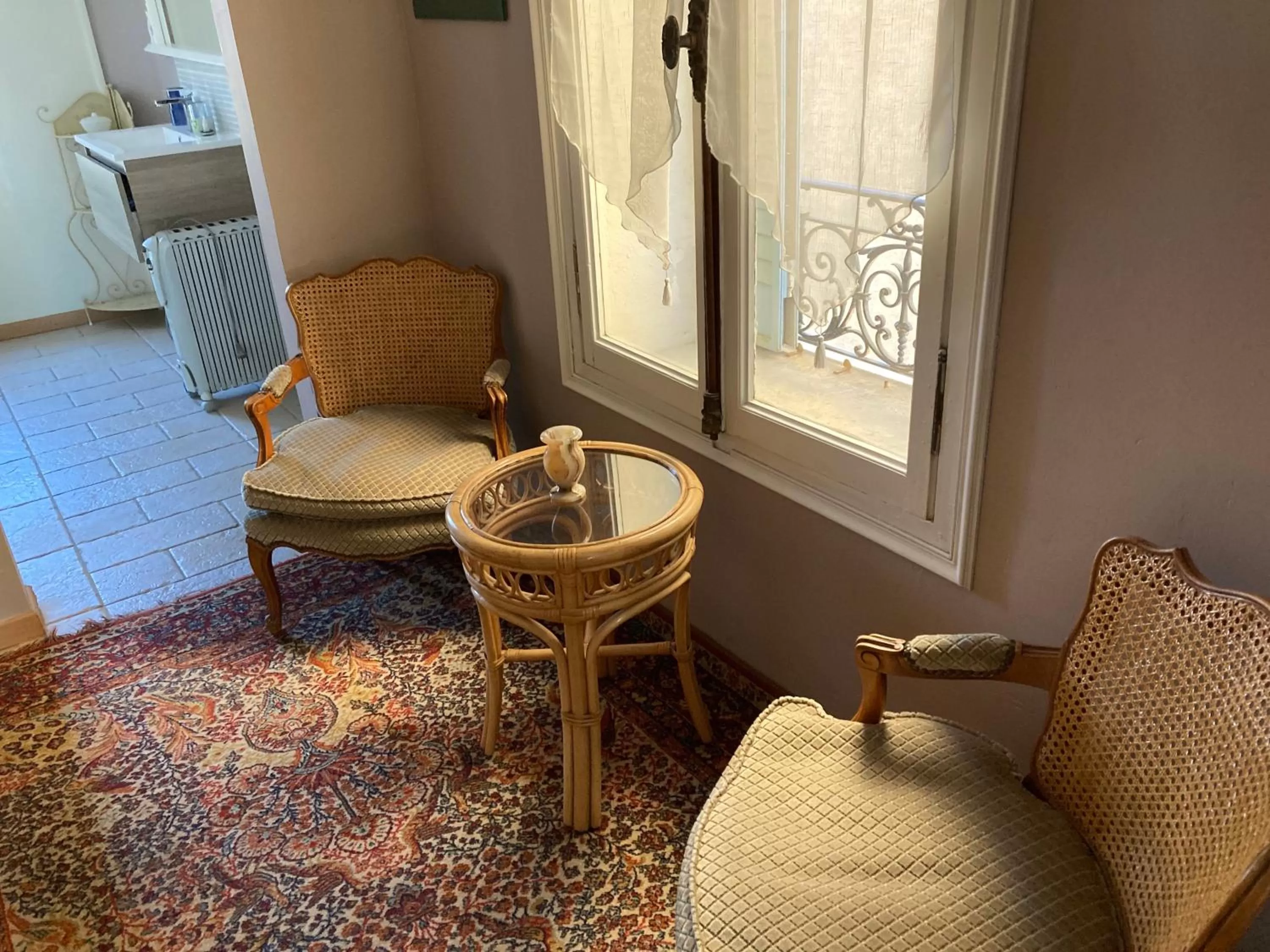 Seating area in La Villa Celine