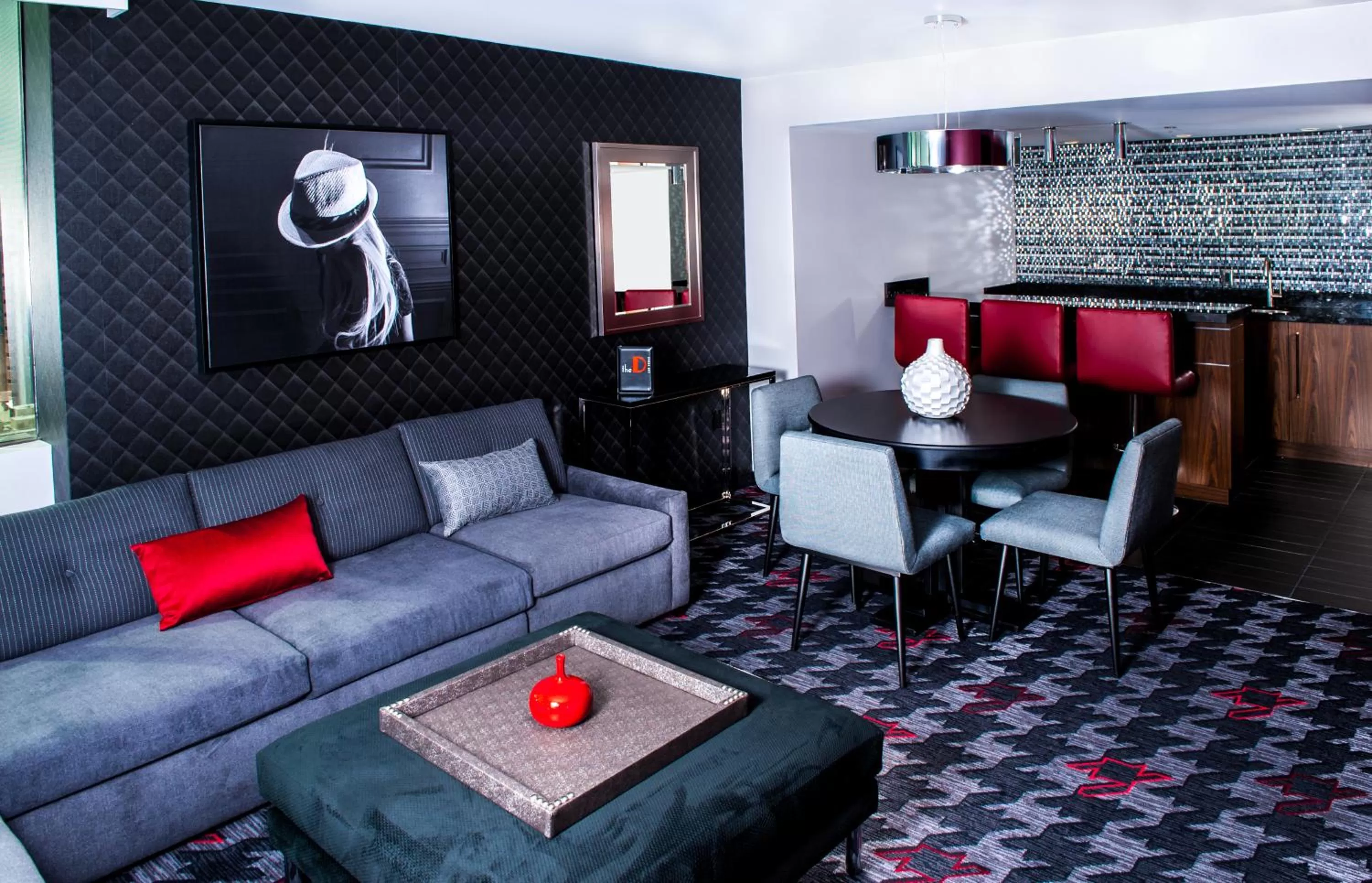 Seating area in The D Las Vegas