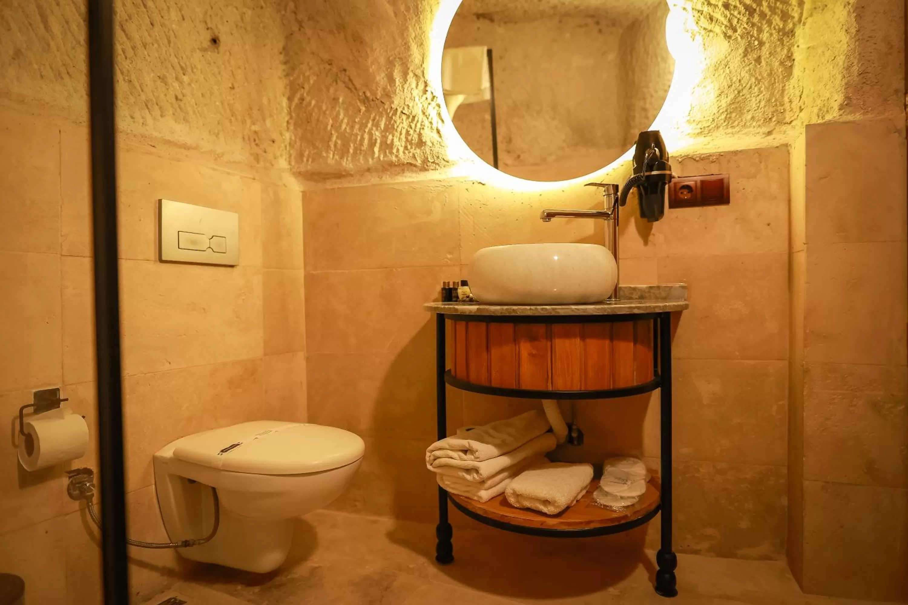 Shower in Mia Cappadocia Cave Hotel