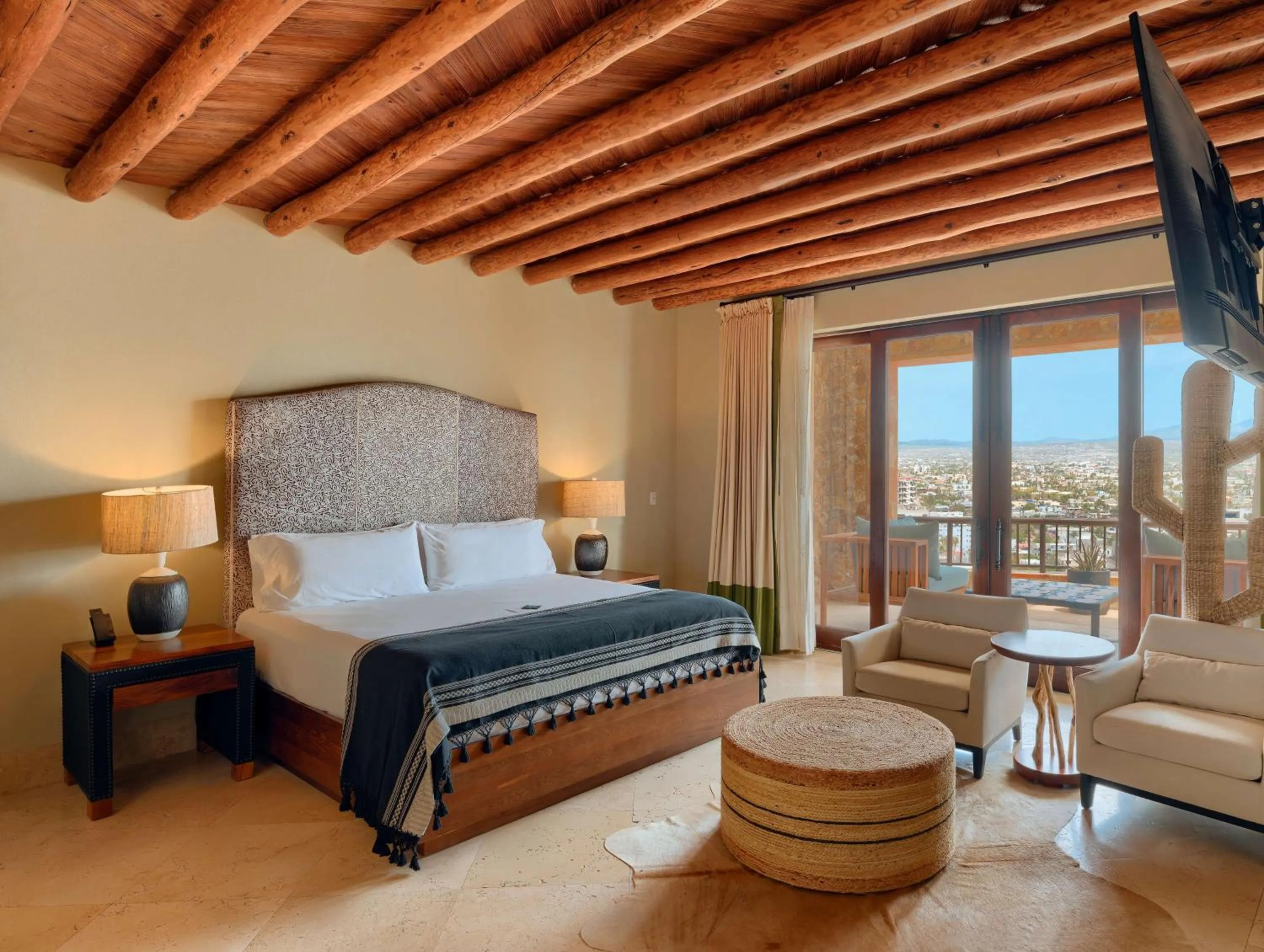 Living room, Bed in Waldorf Astoria Los Cabos Pedregal