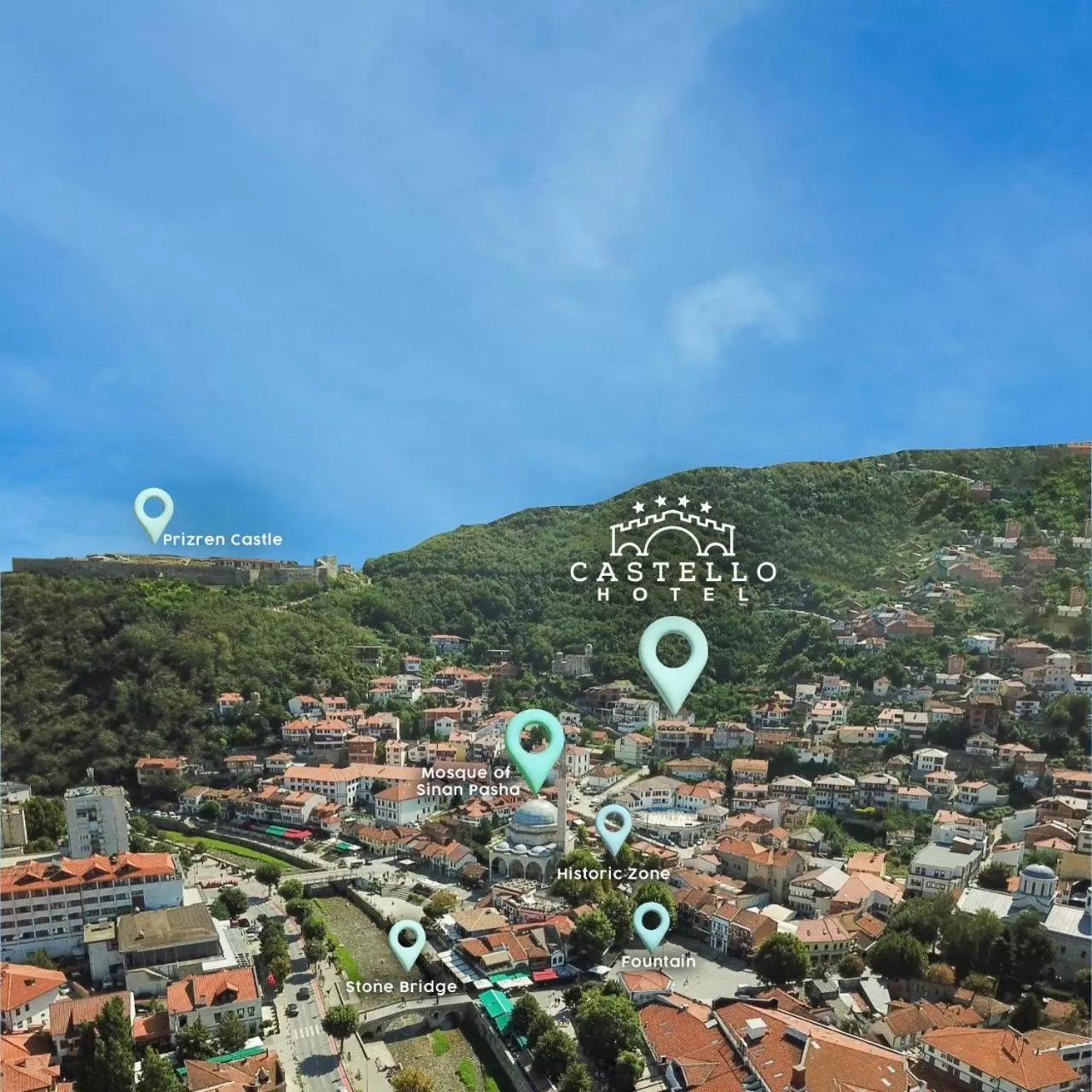 Landmark view, Bird's-eye View in Hotel Castello