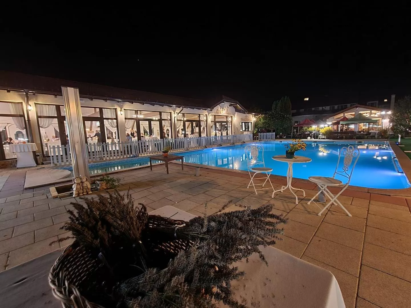 Night, Swimming Pool in Hotel Bielmann