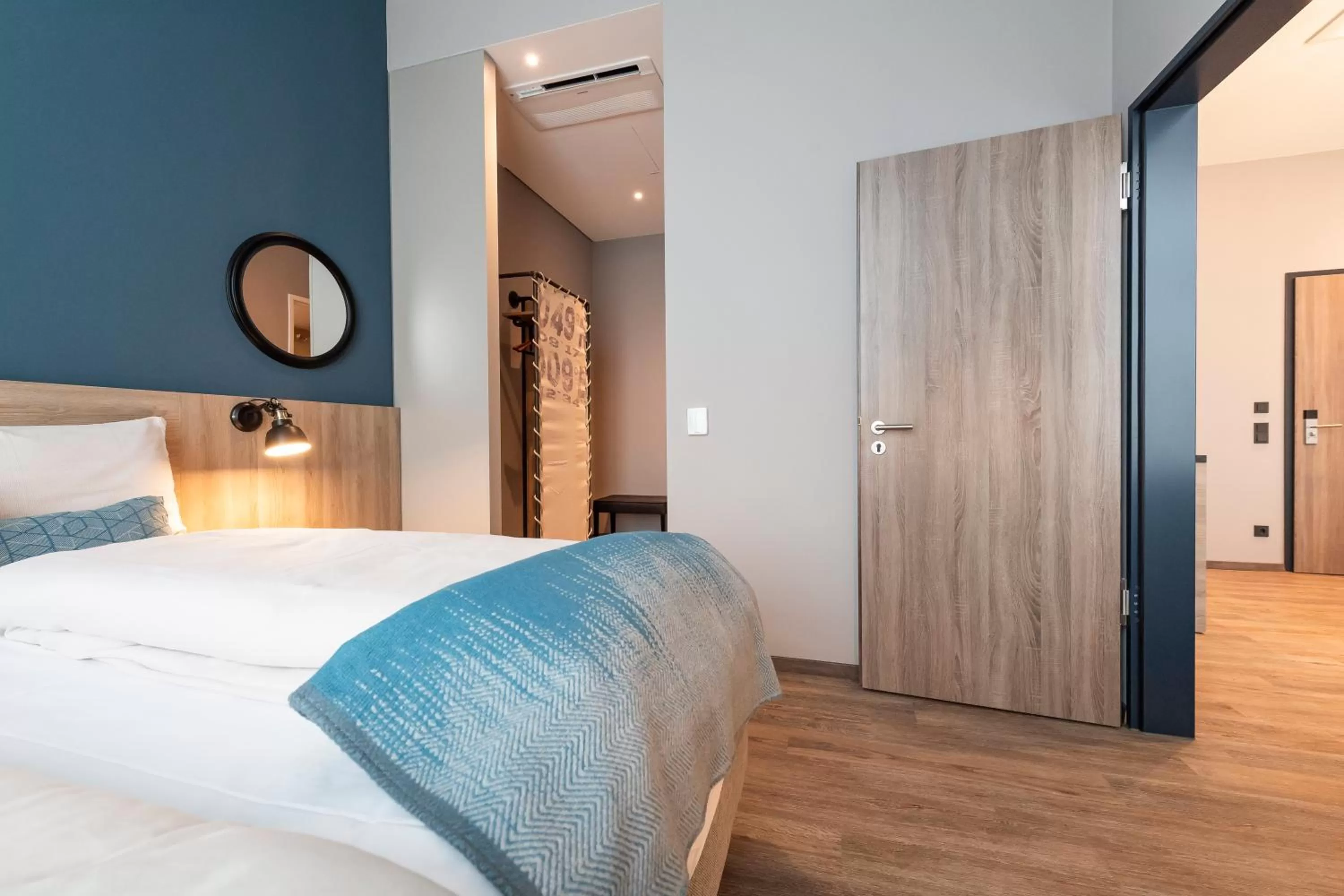 Bed in HARBR Hotel Heilbronn, a member of Radisson Individuals