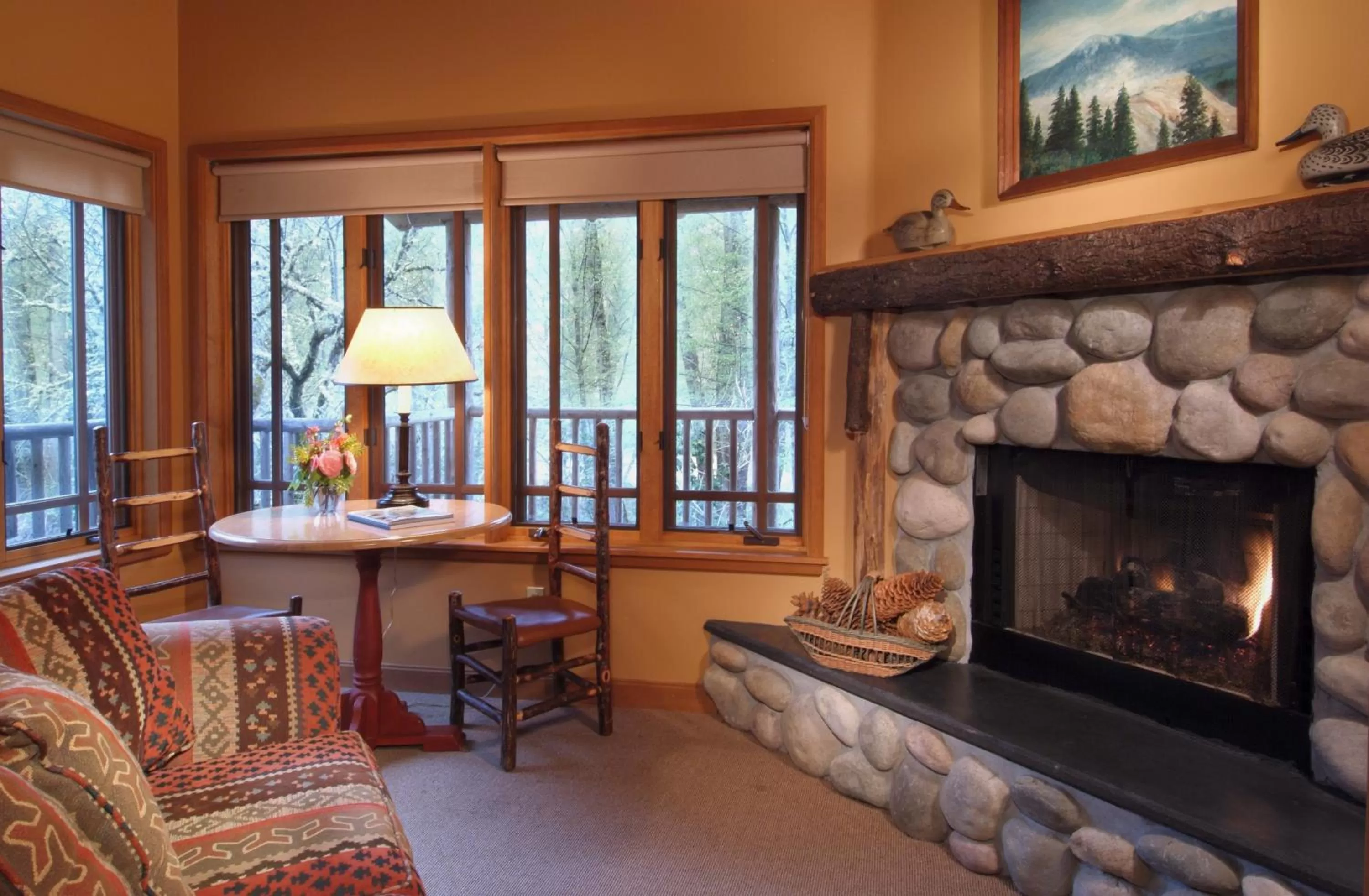 Seating area in Weasku Inn