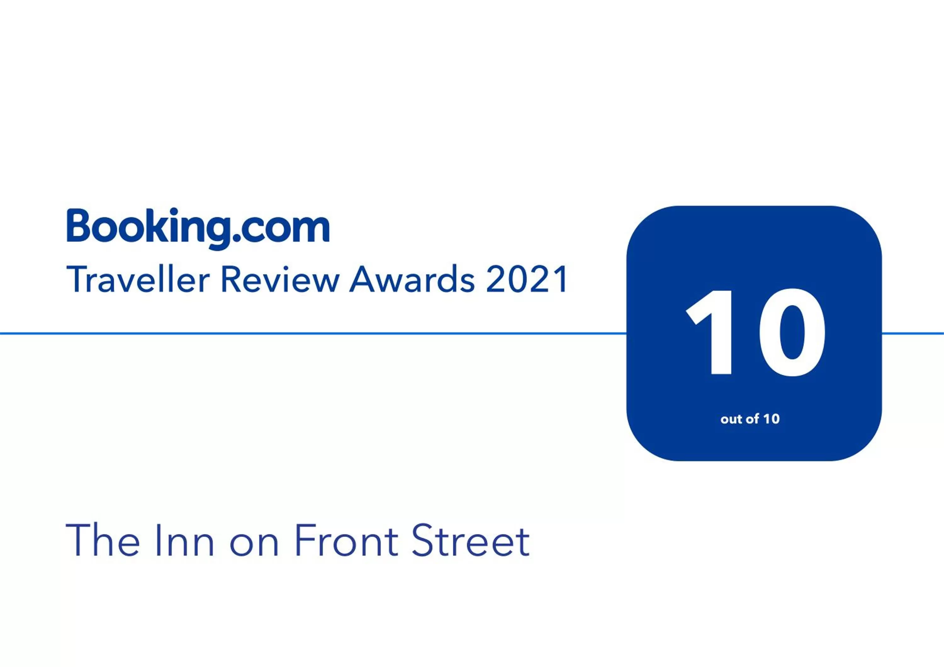 Certificate/Award in The Inn on Front Street