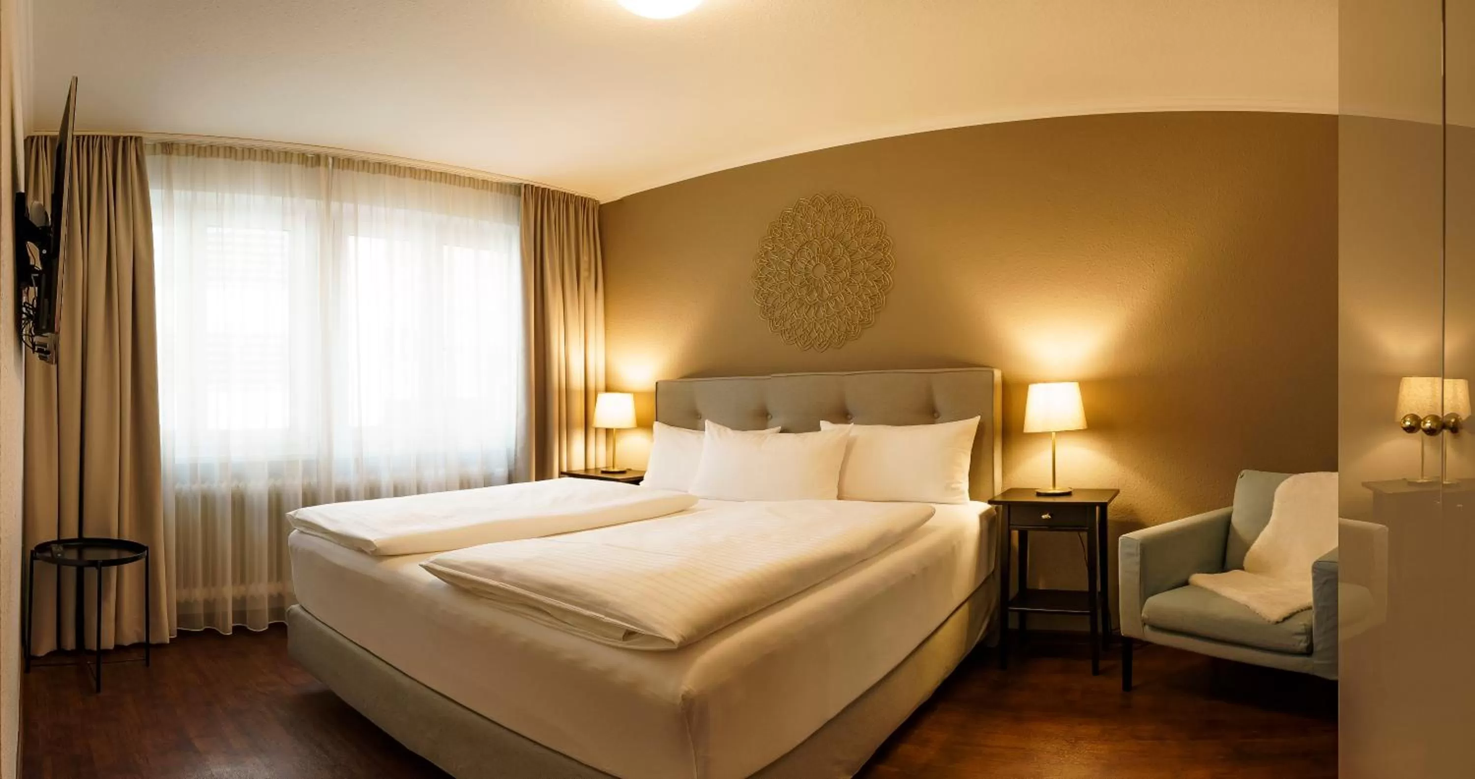 Bed in Hotel Rappen am Münsterplatz