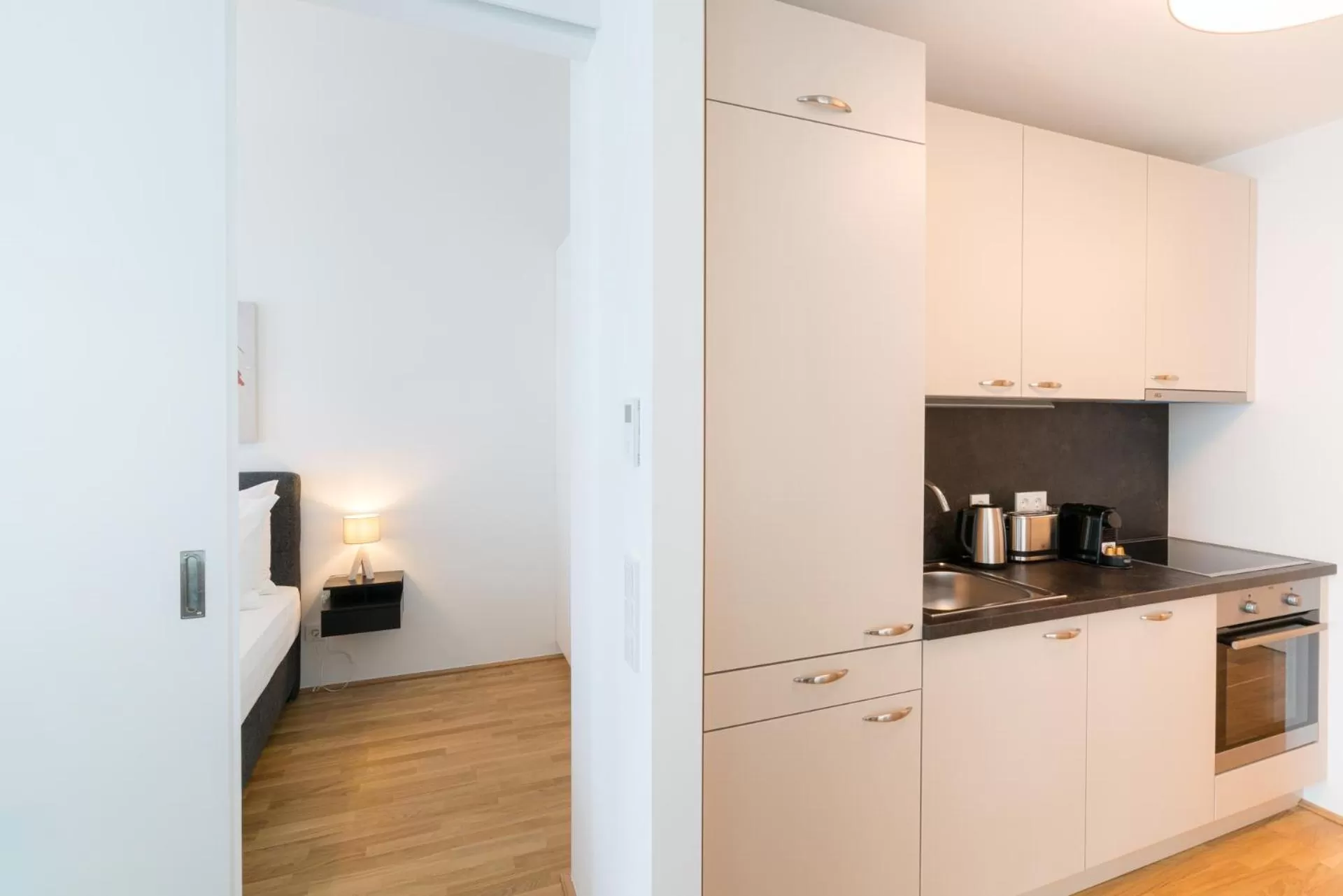 Kitchen or kitchenette in Vienna Residence, Marina Tower - Danube