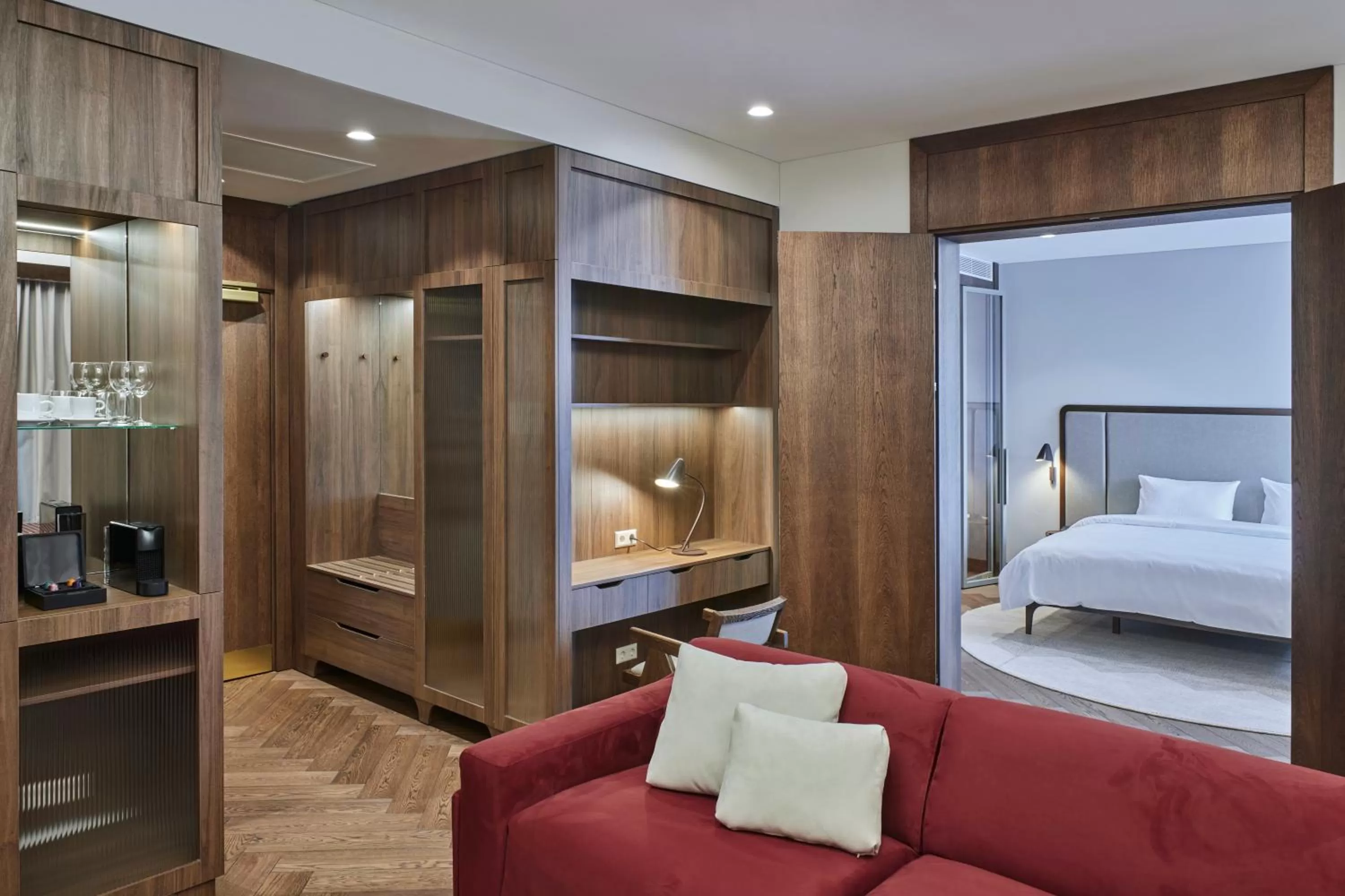 Living room, Bed in Neringa Hotel