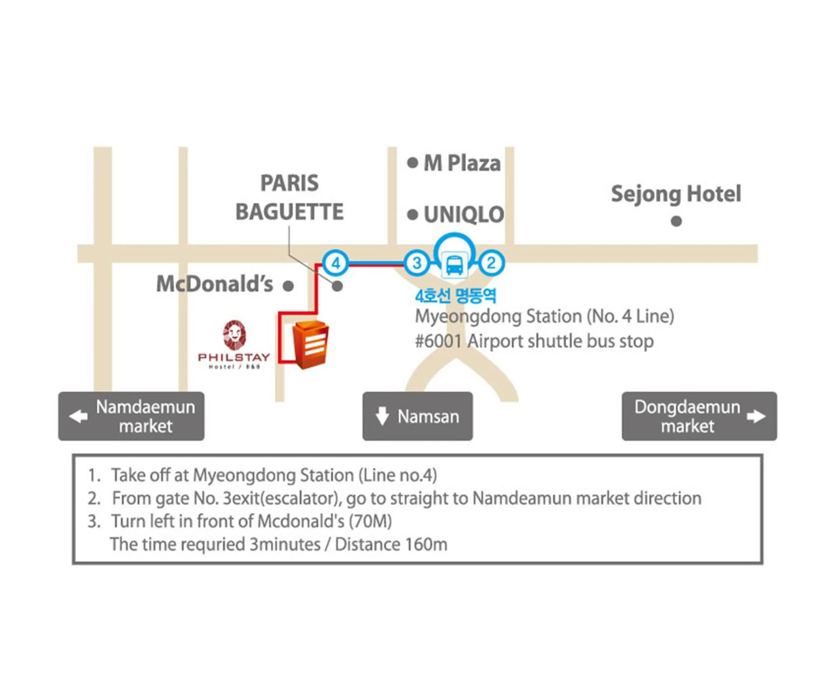 Location in Philstay Myeongdong Boutique Female