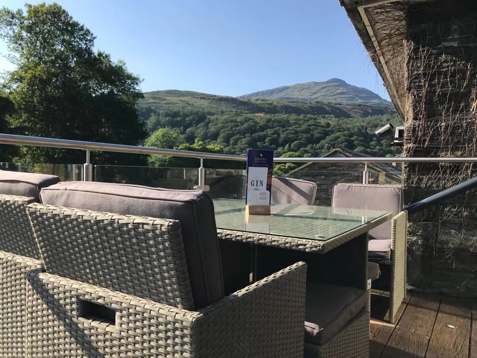 Balcony/Terrace in Grapes Hotel, Bar & Restaurant Snowdonia Nr Zip World