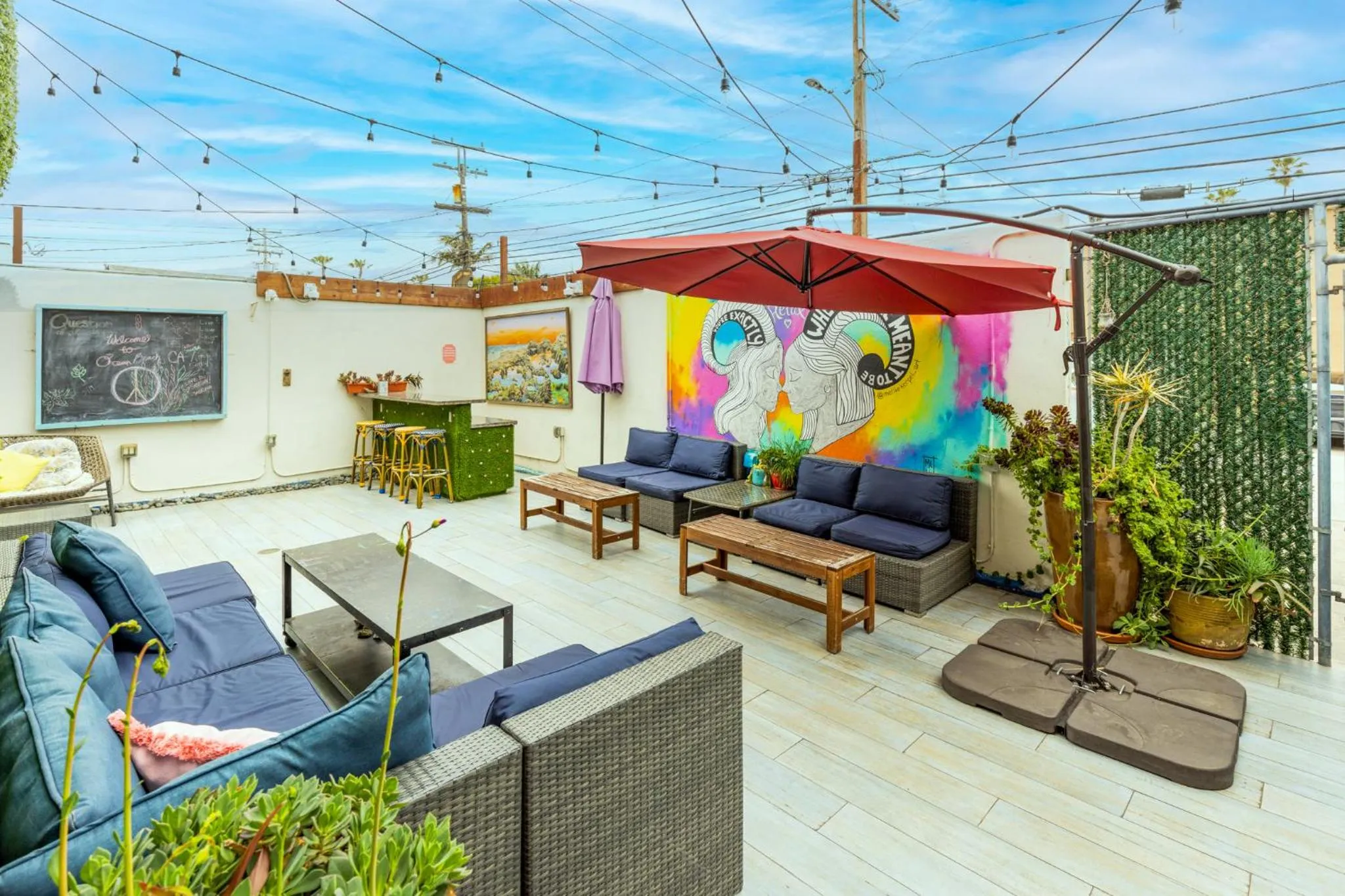 Patio in Samesun Ocean Beach Hotel & Hostel