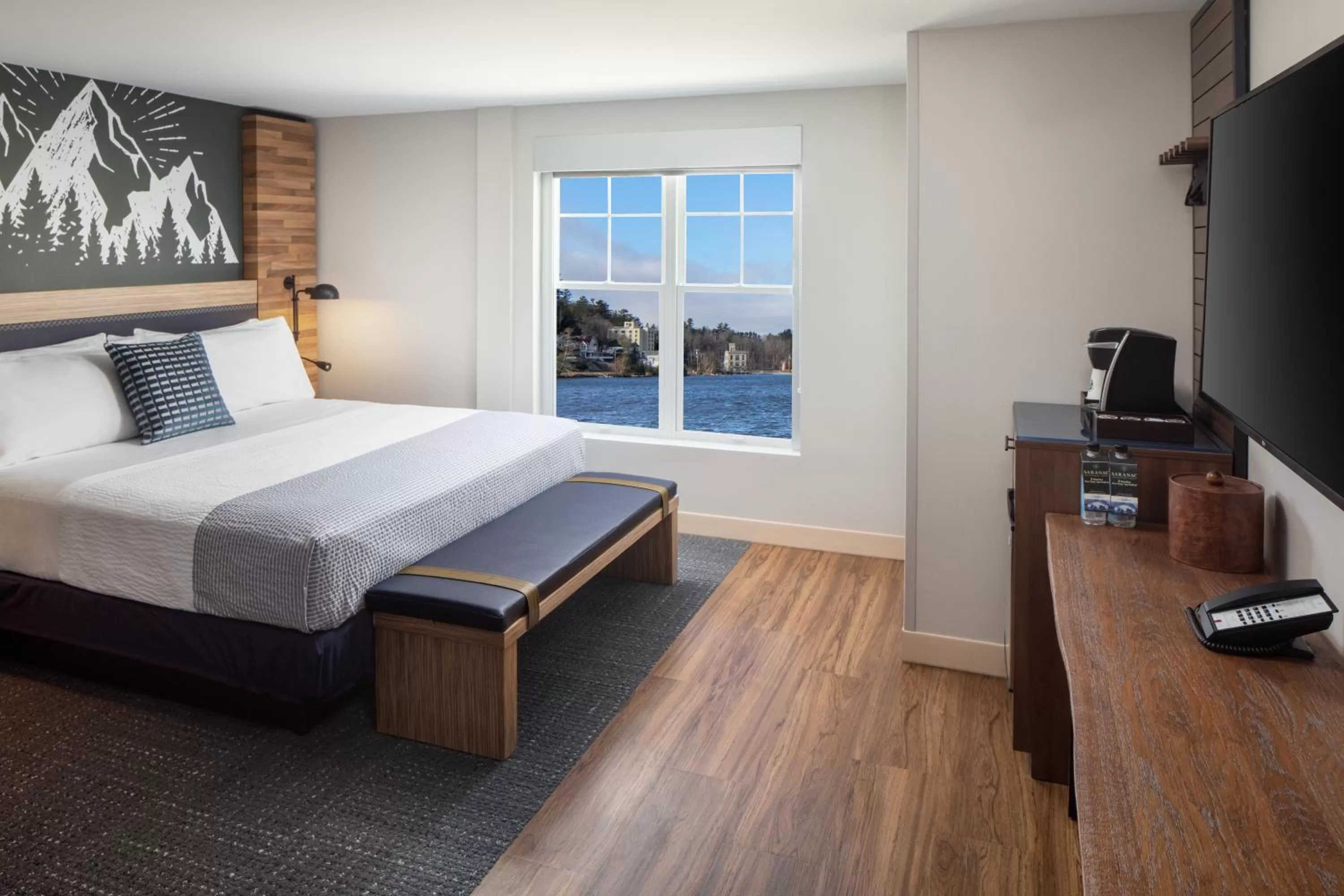 Photo of the whole room, Bed in voco Saranac Lake NY - Waterfront by IHG