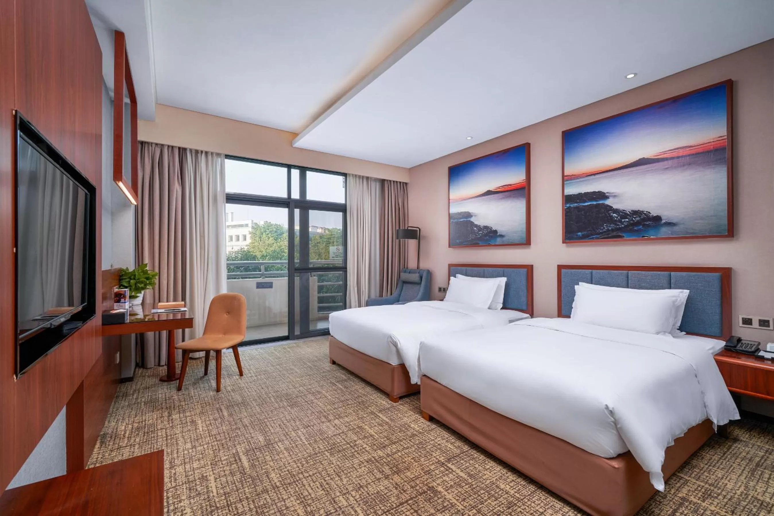 Balcony/Terrace, Bed in Ausotel Smart Baiyun International Airport T2-Free 24-hour airport pick-up
