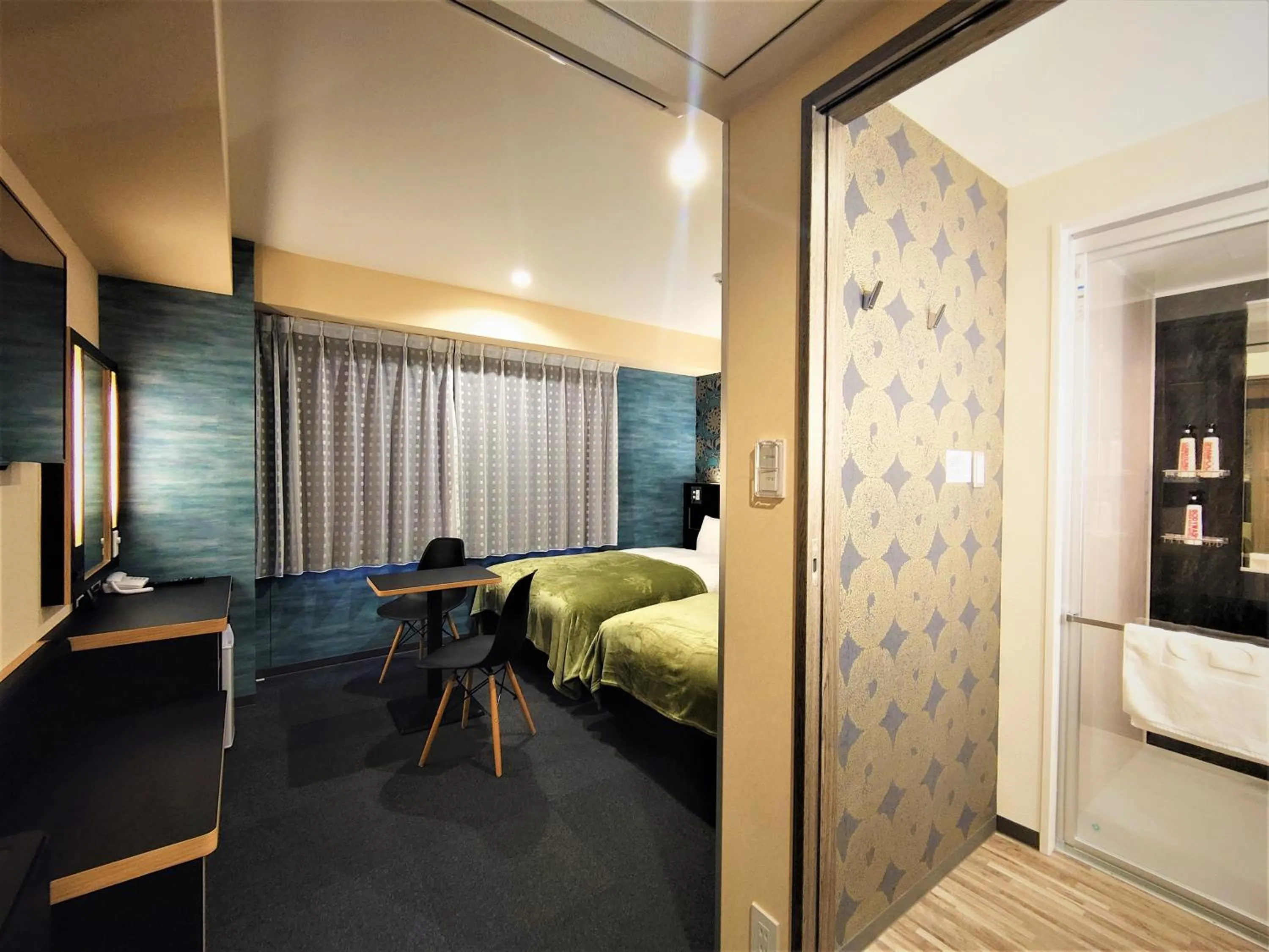 Photo of the whole room, Bed in Green Rich Hotel Kyoto Station South (Artificial hot spring Futamata Yunohana)