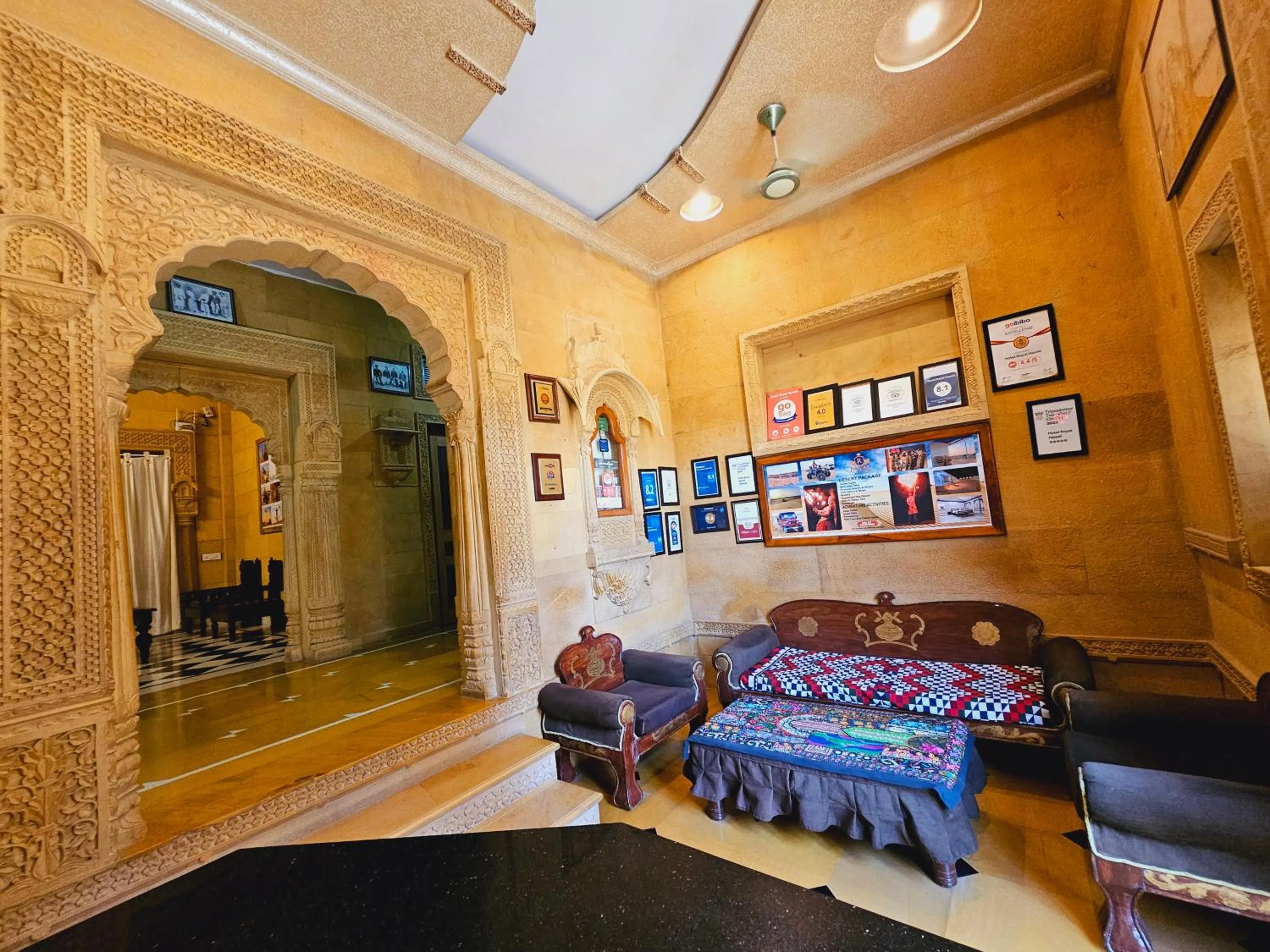 Seating area in Hotel Royal Haveli