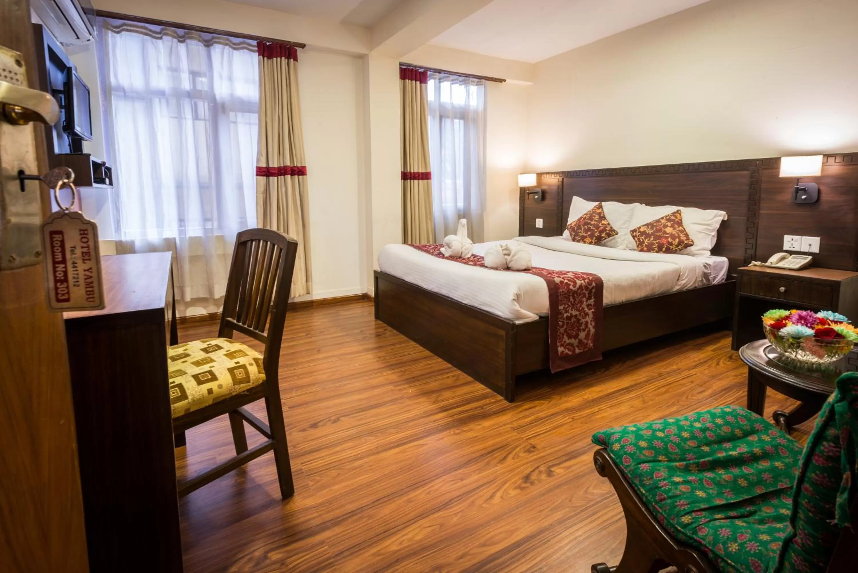 Bed in Hotel Yambu kathmandu