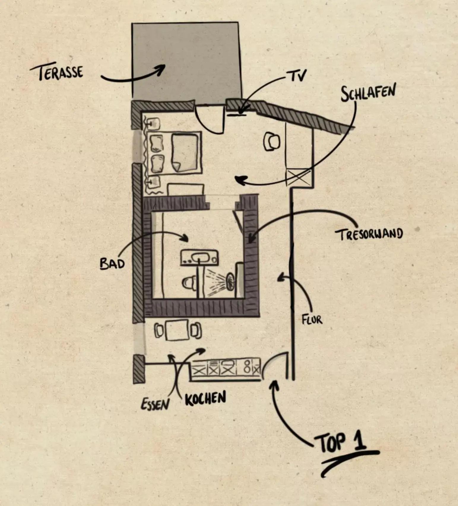 Double Room with Terrace - single occupancy in La Sonett Double Room with Terrace - single occupancy in La Sonett