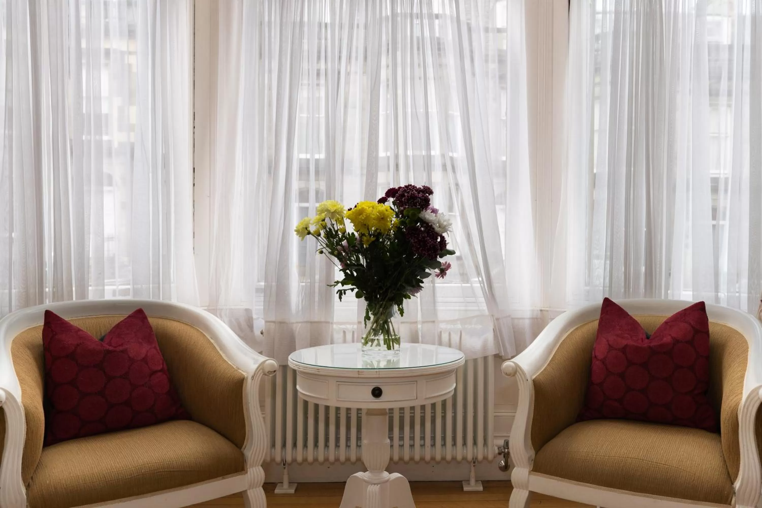 Seating area in The Haymarket Hotel