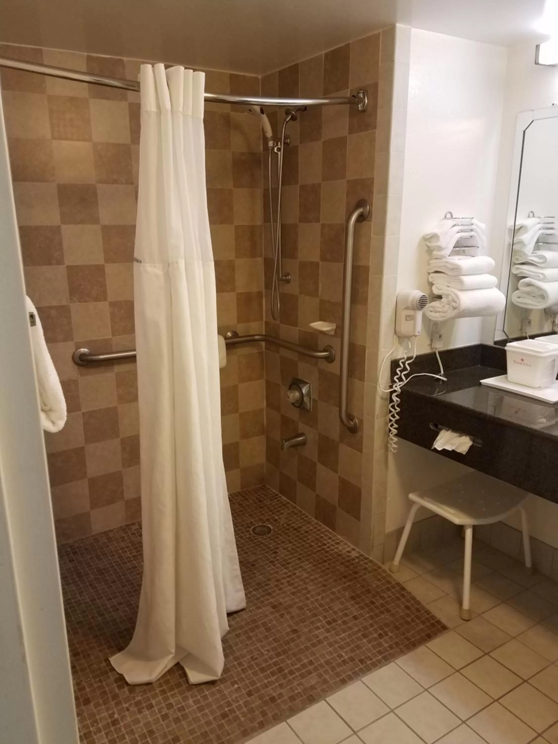 Shower in Ramada by Wyndham Temple Terrace/Tampa North