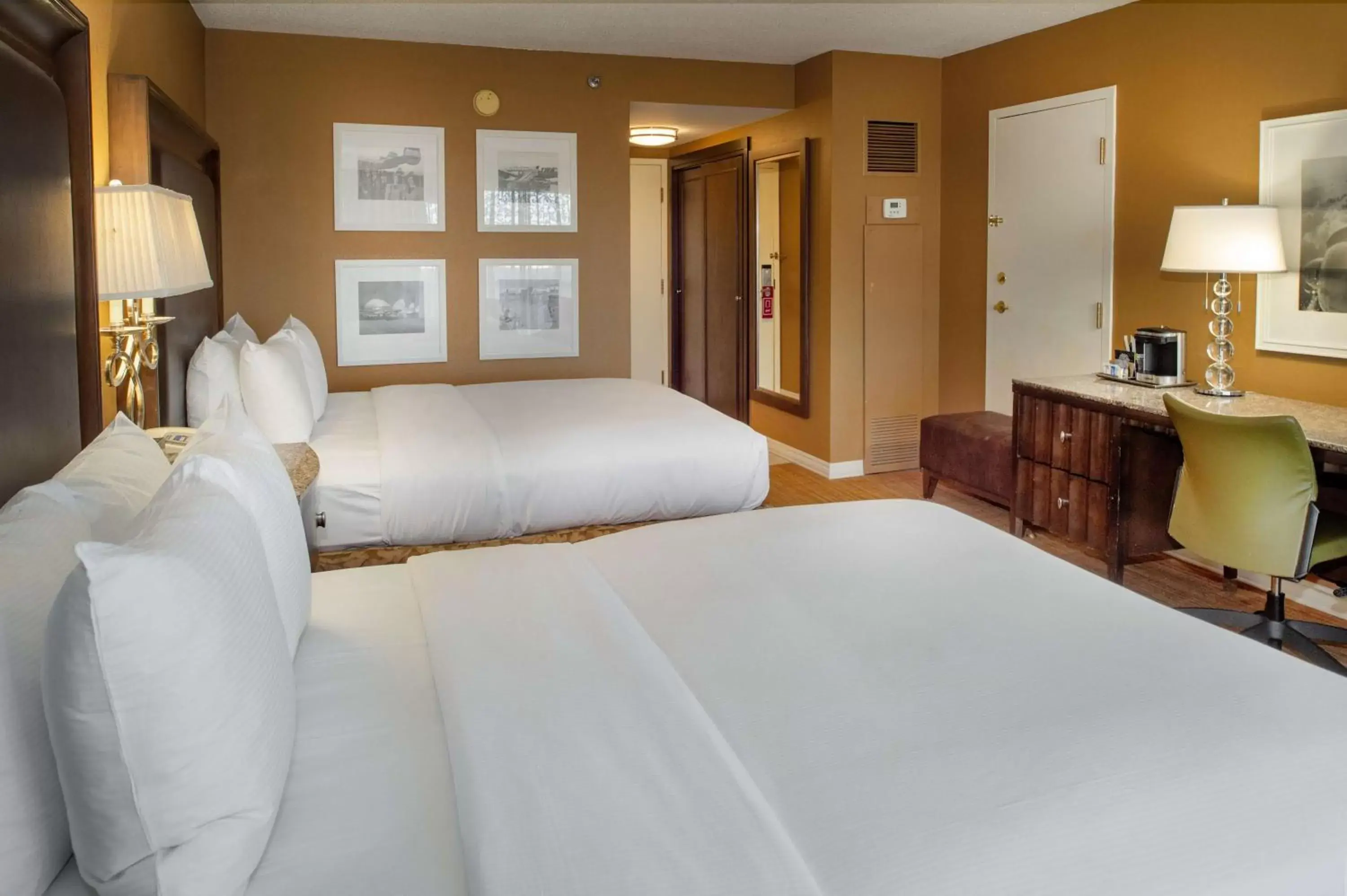 Queen Room with Two Queen Beds and Bath Tub - Mobility Accessible in Hilton St. Louis Airport Queen Room with Two Queen Beds and Bath Tub - Mobility Accessible in Hilton St. Louis Airport