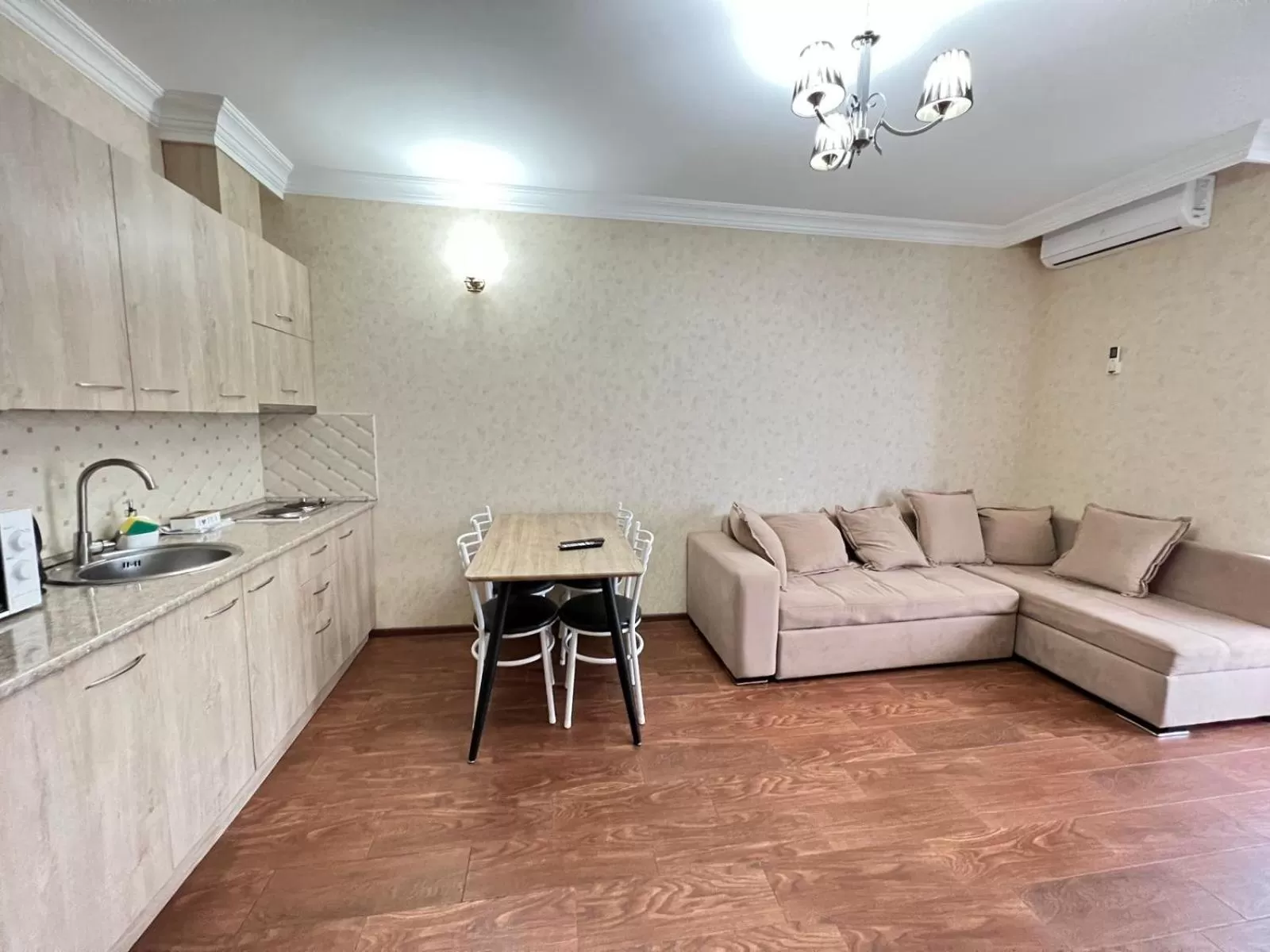 Living room, Kitchen/Kitchenette in Aparthotel Holiday Lux Batumi