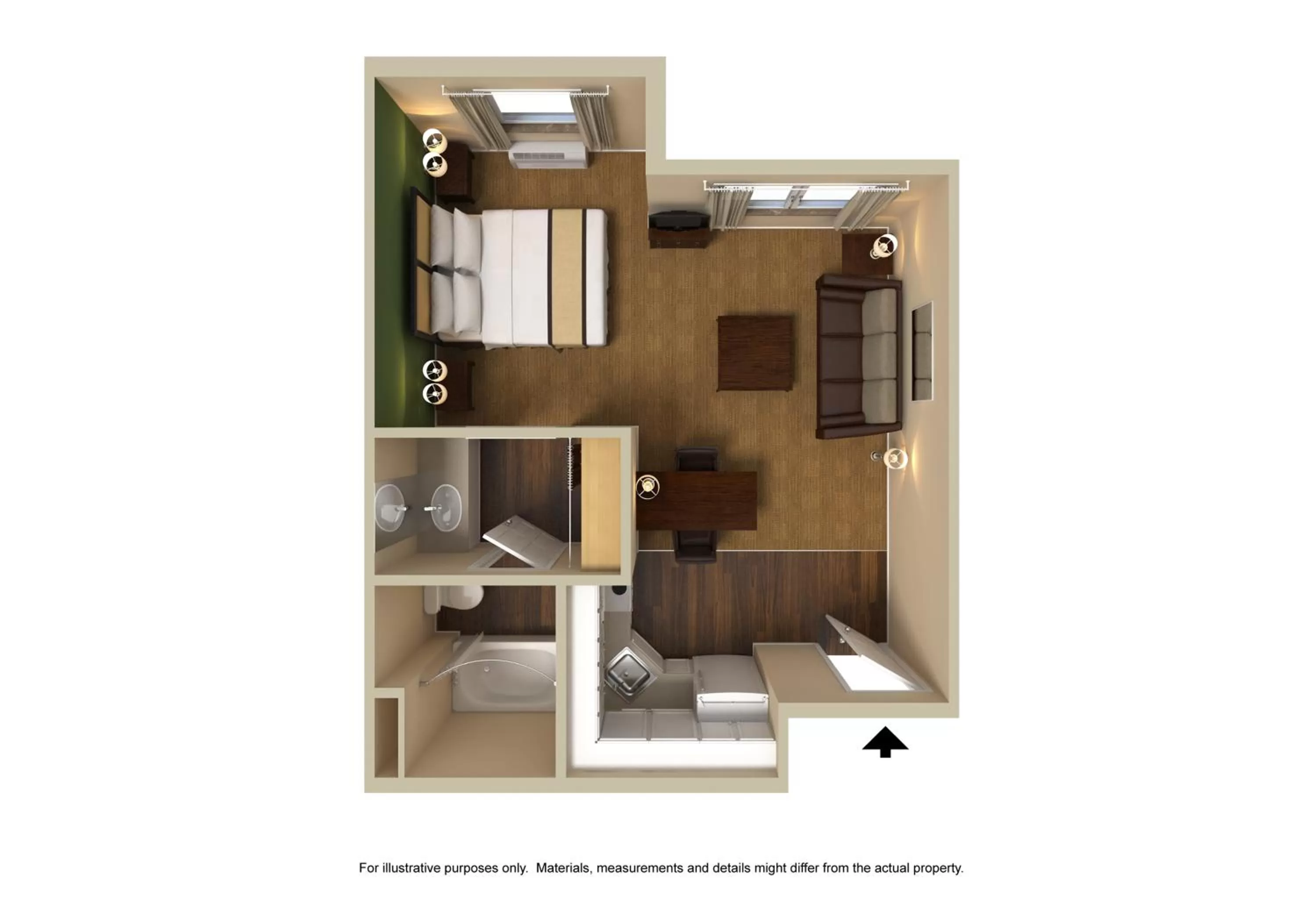 Floor plan in Extended Stay America Suites - Oakland - Alameda Airport