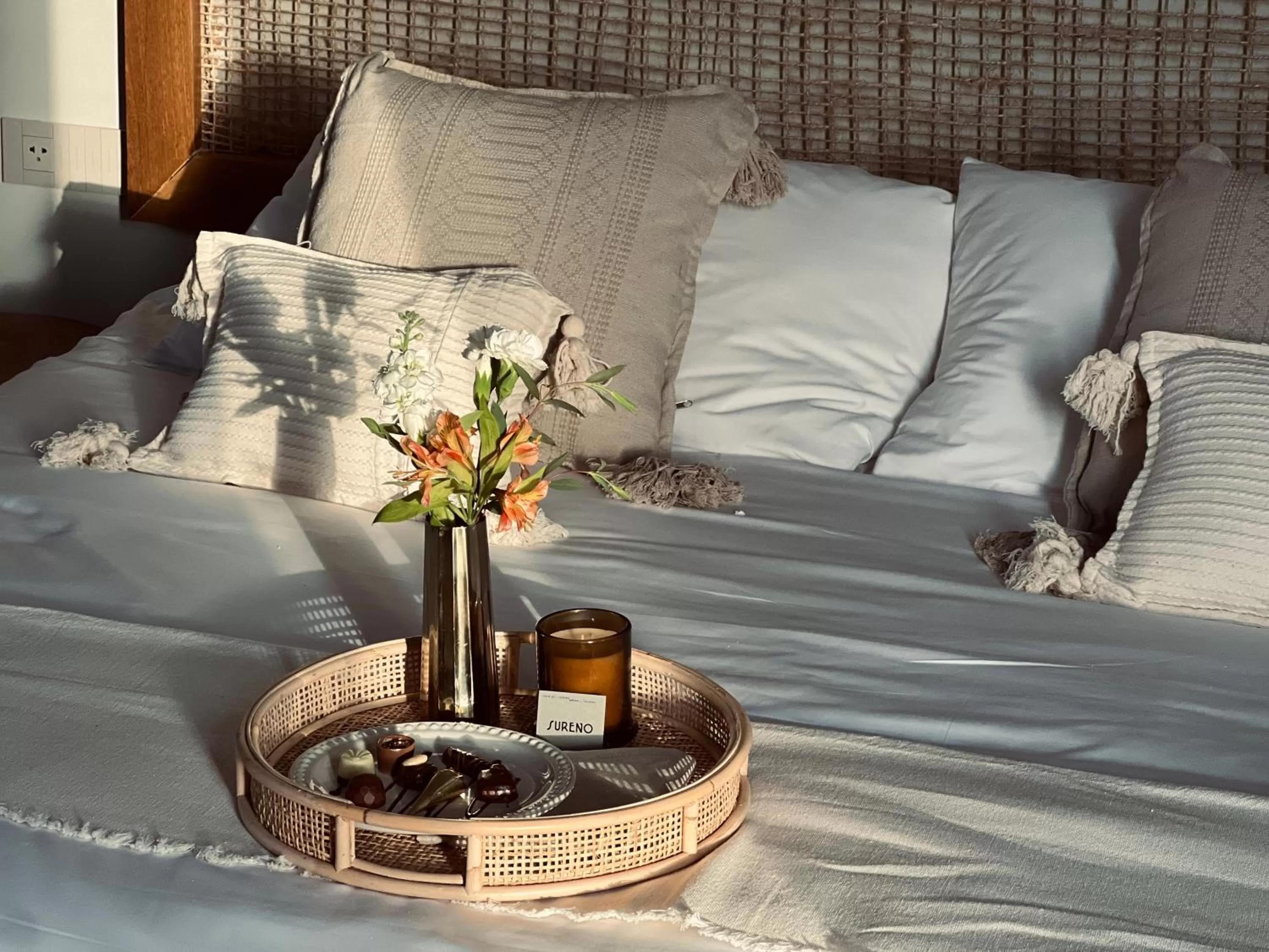 Decorative detail, Bed in Hotel Sureño Yucatan