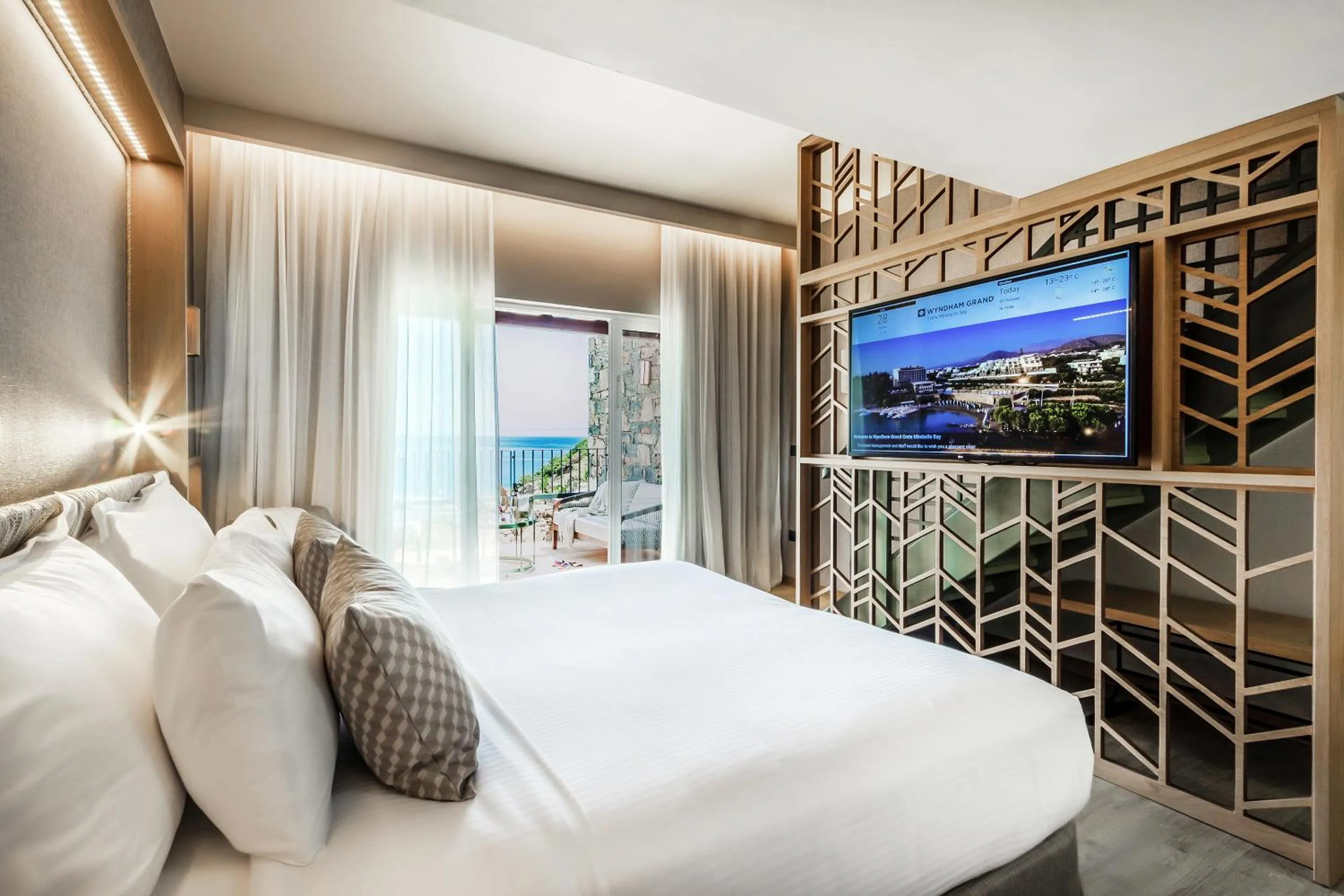 Bedroom, Bed in Wyndham Grand Crete Mirabello Bay