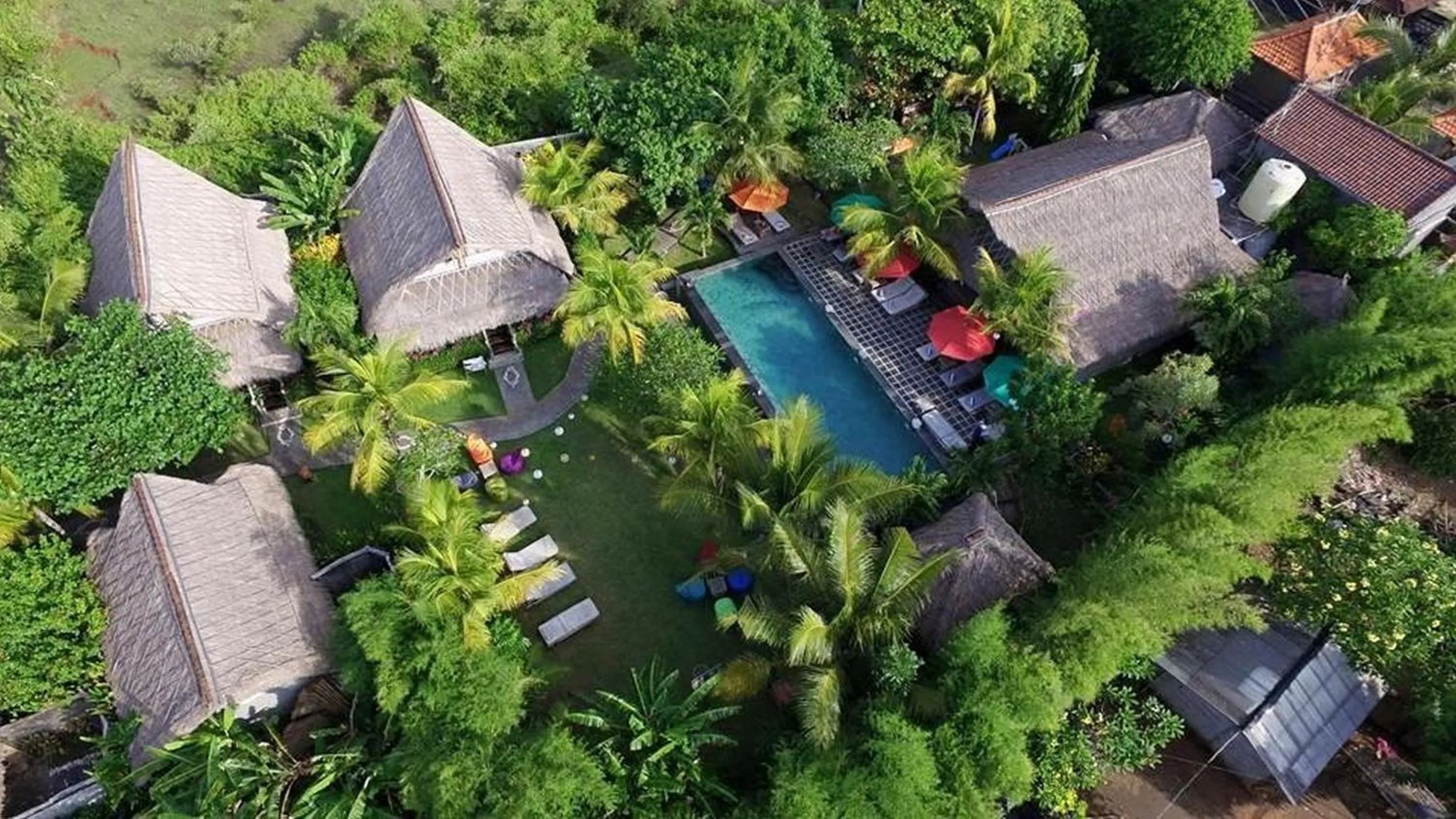 Bird's eye view in Flower Bud Bungalow Balangan