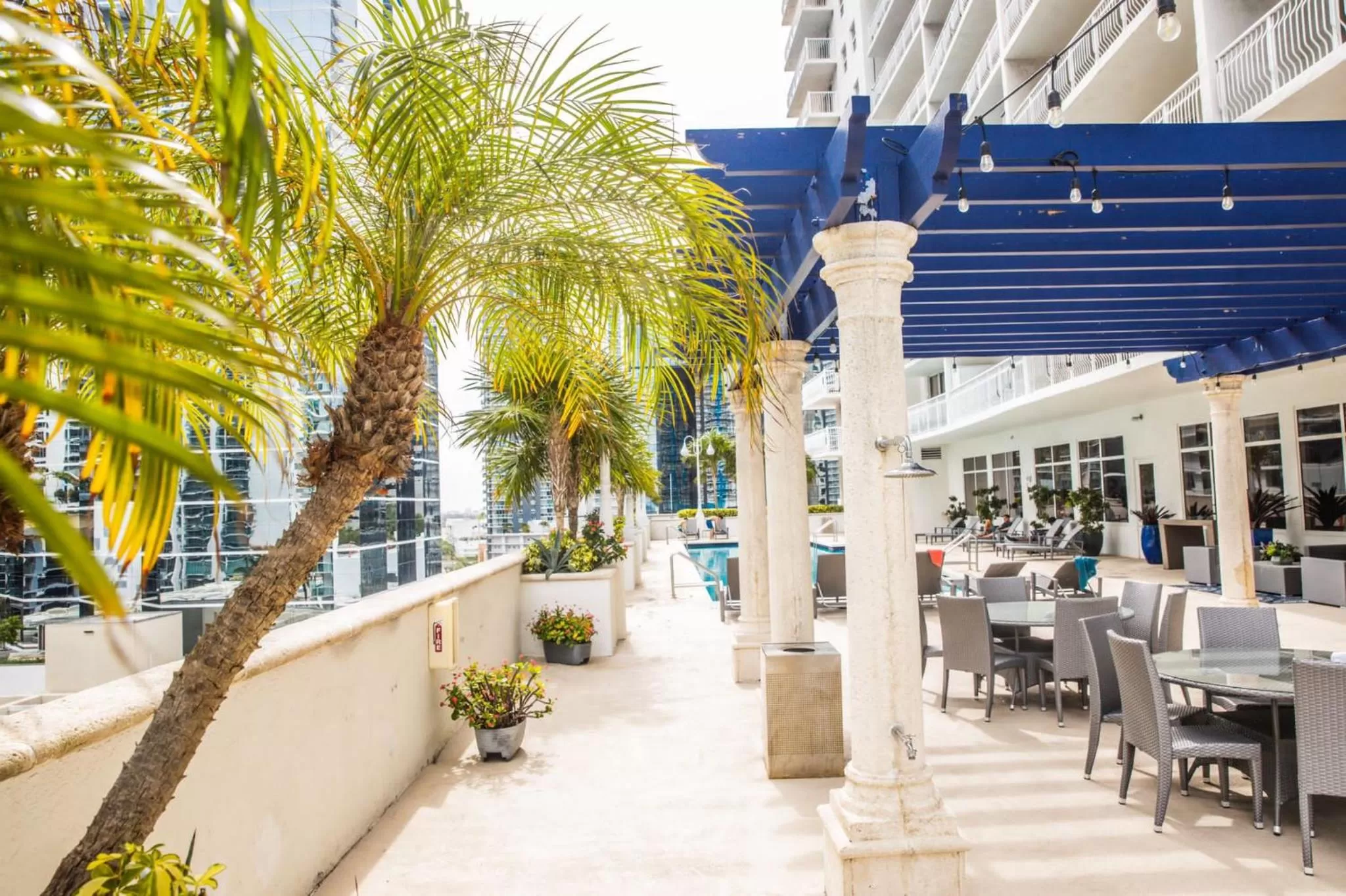 Pool view in Modern and Luxurious Brickell Studio