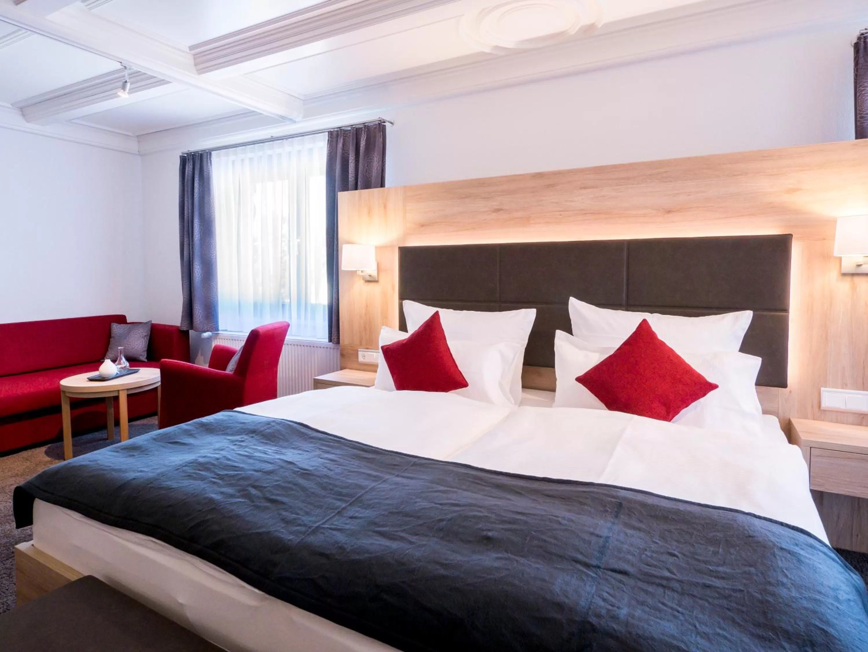 Bed in Hotel Restaurant Schiff