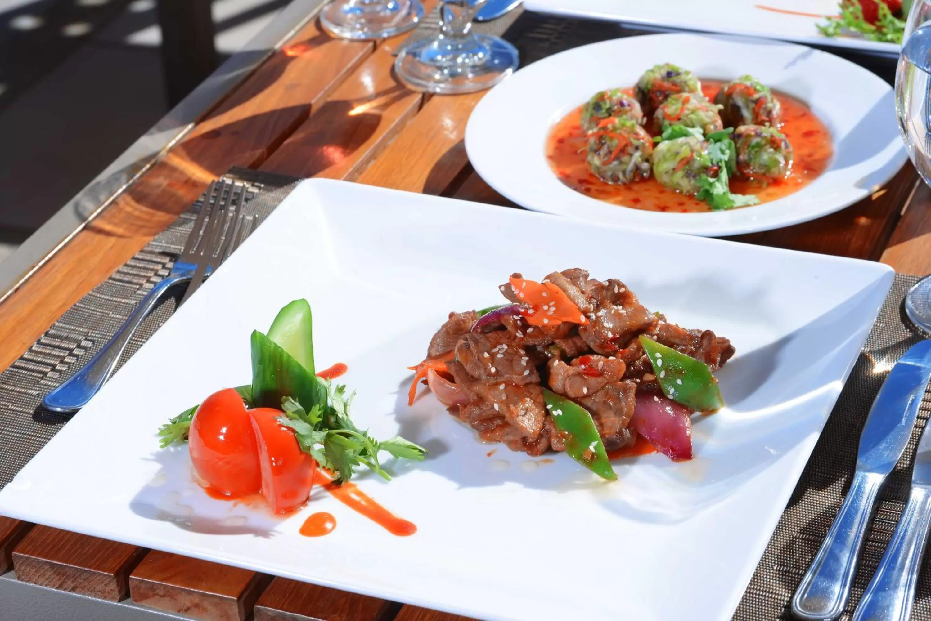 Food close-up in Beach Albatros Aqua Park - Hurghada