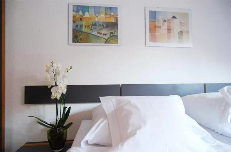 Decorative detail, Bed in Hotel Central