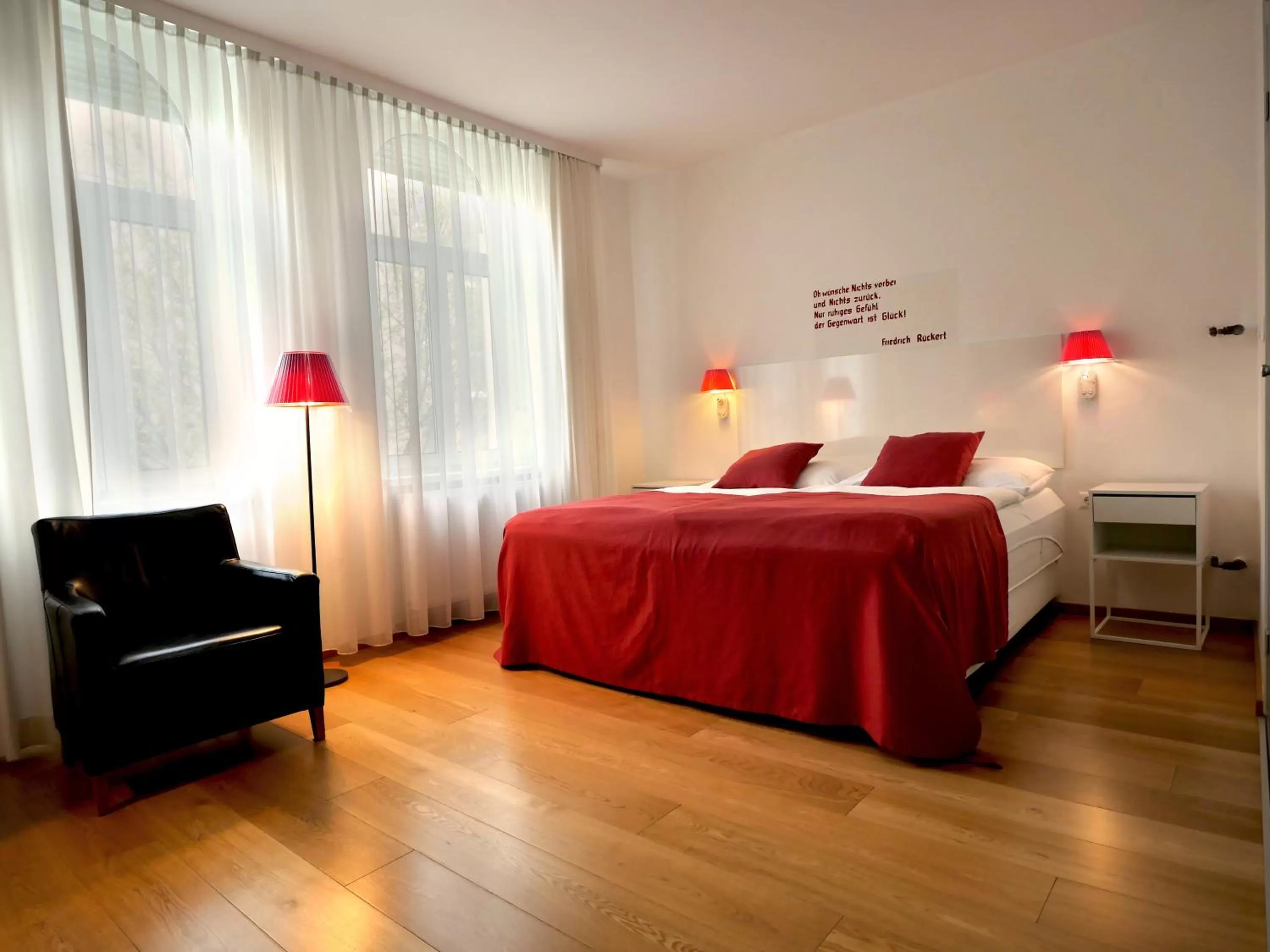 Bed in Hotel Villa Rückert