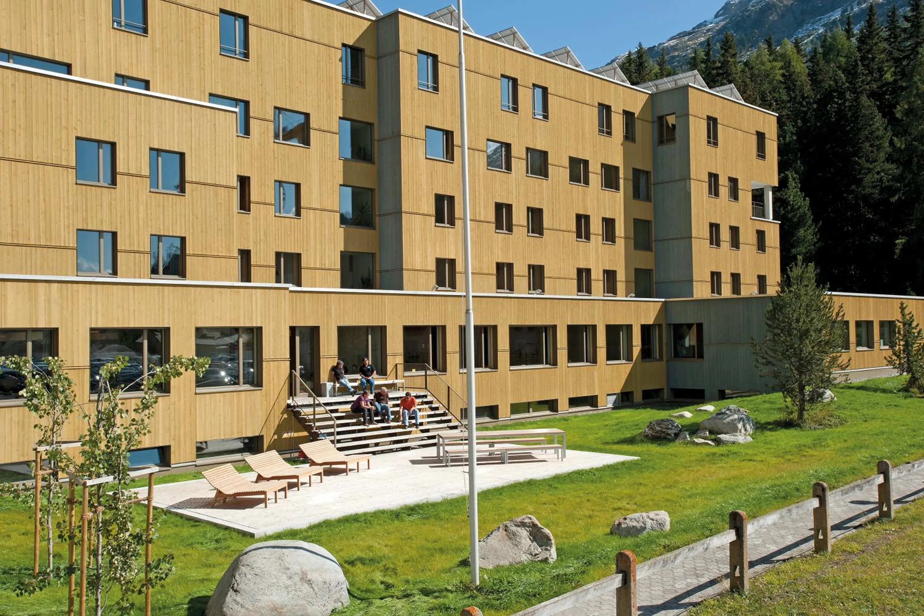 Facade/entrance in St. Moritz Youth Hostel